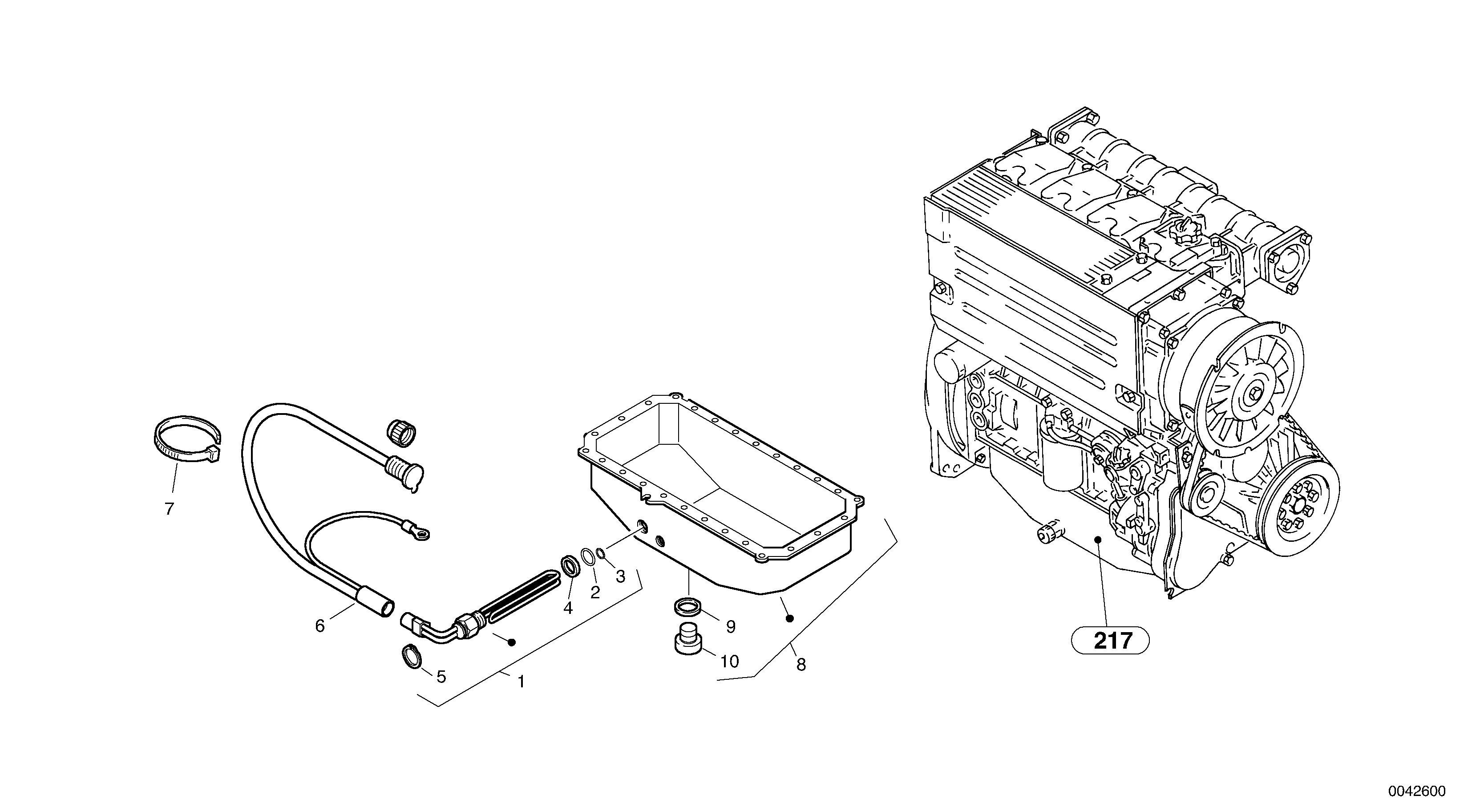 Схема запчастей Volvo L32 TYPE 184 SER NO - 2200 - 1305 Motor oil preheating 