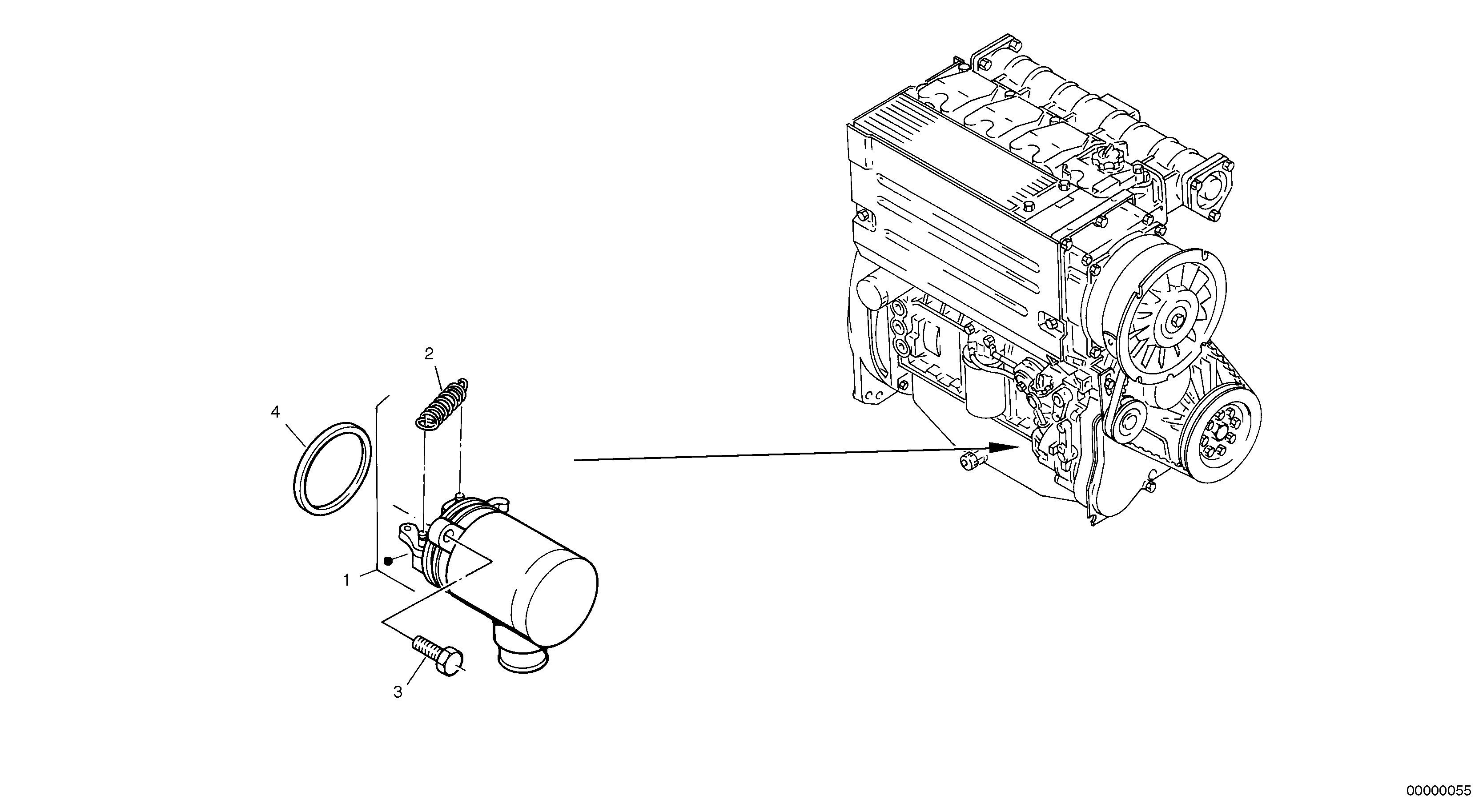 Схема запчастей Volvo L32 TYPE 184 SER NO - 2200 - 122 Engine stop device 