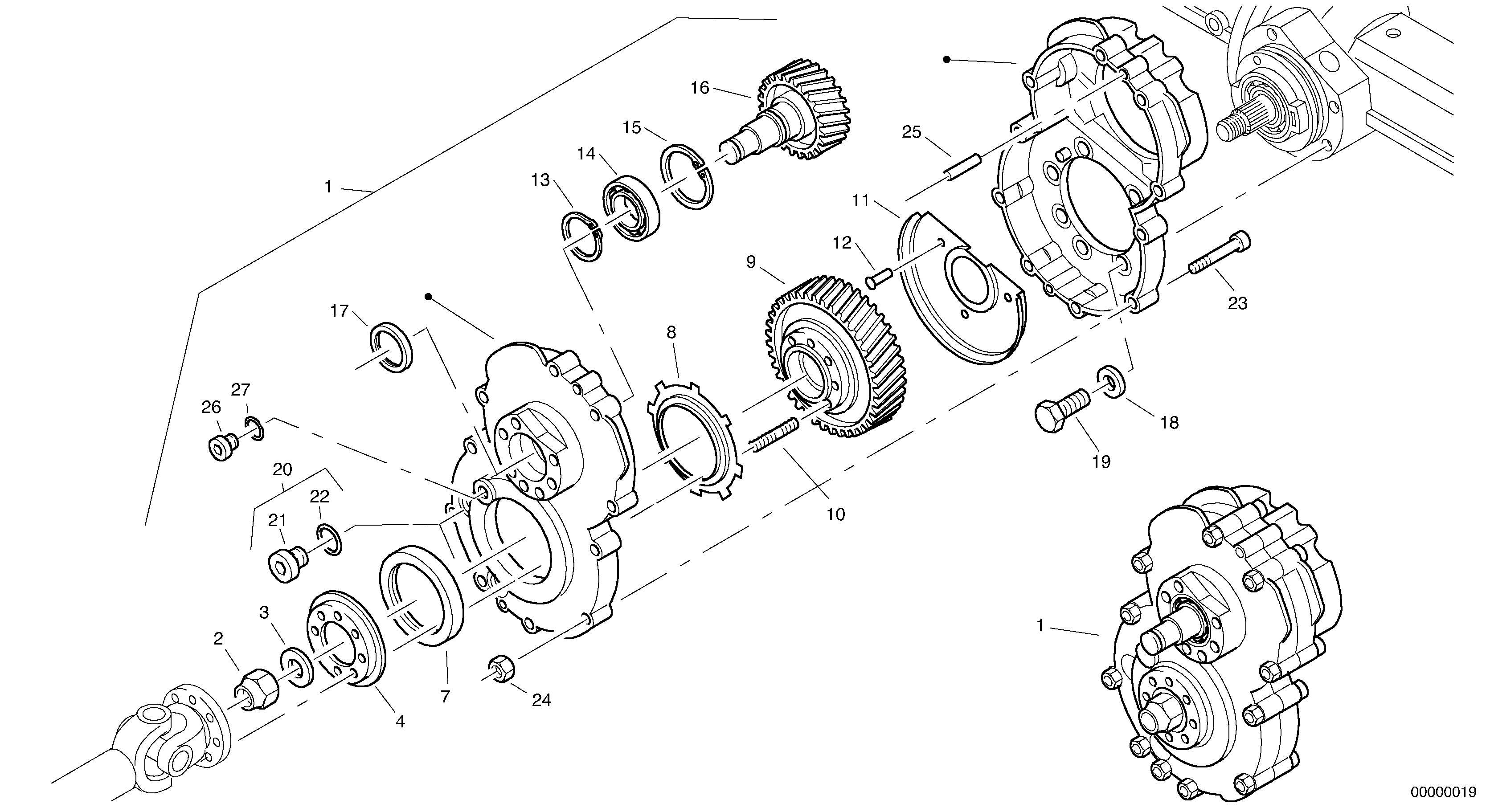 Схема запчастей Volvo L32 TYPE 184 SER NO - 2200 - 137 Gearbox assy 