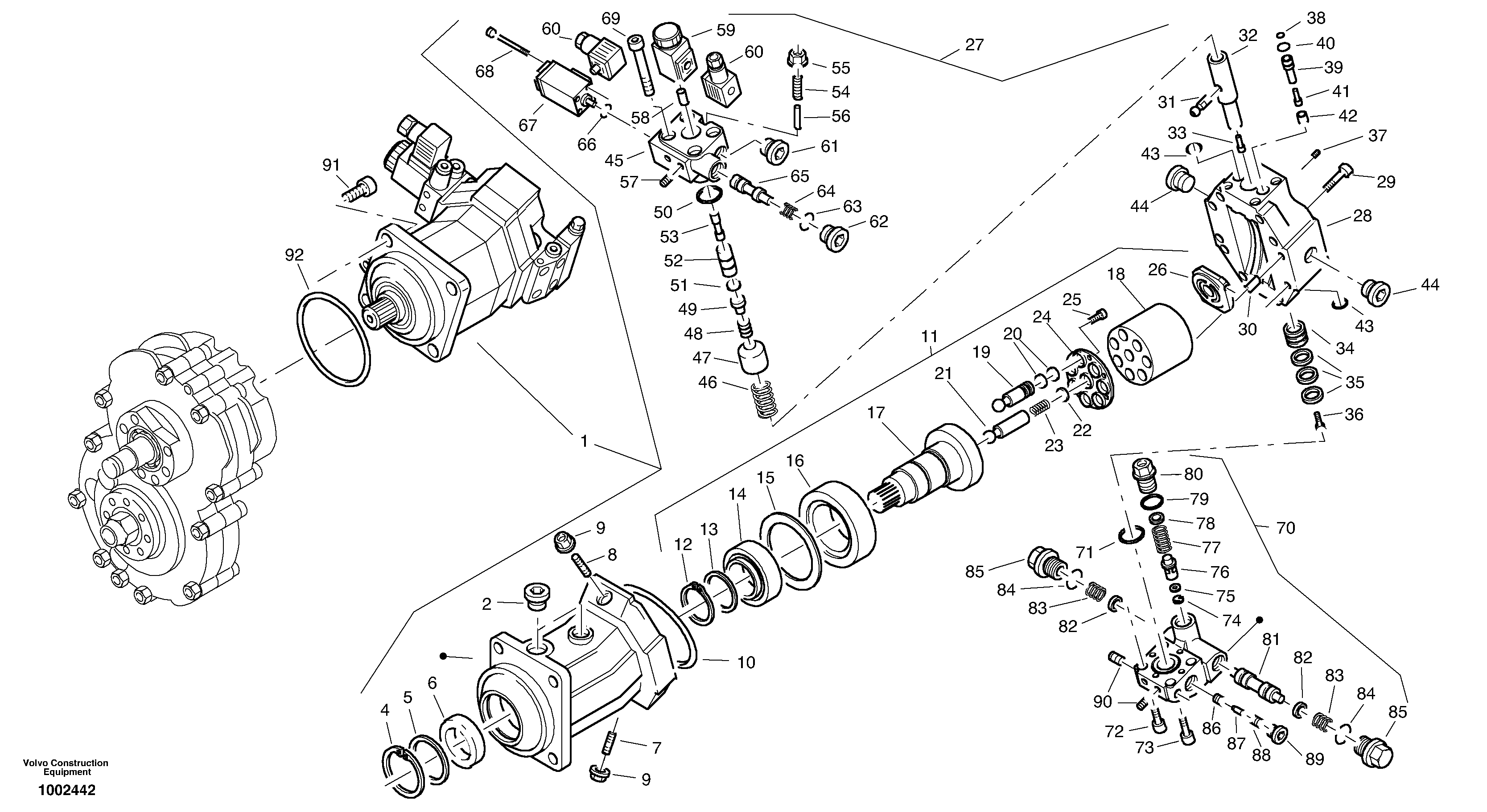 Схема запчастей Volvo L32 TYPE 184 SER NO - 2200 - 101106 Variable displacement motor 