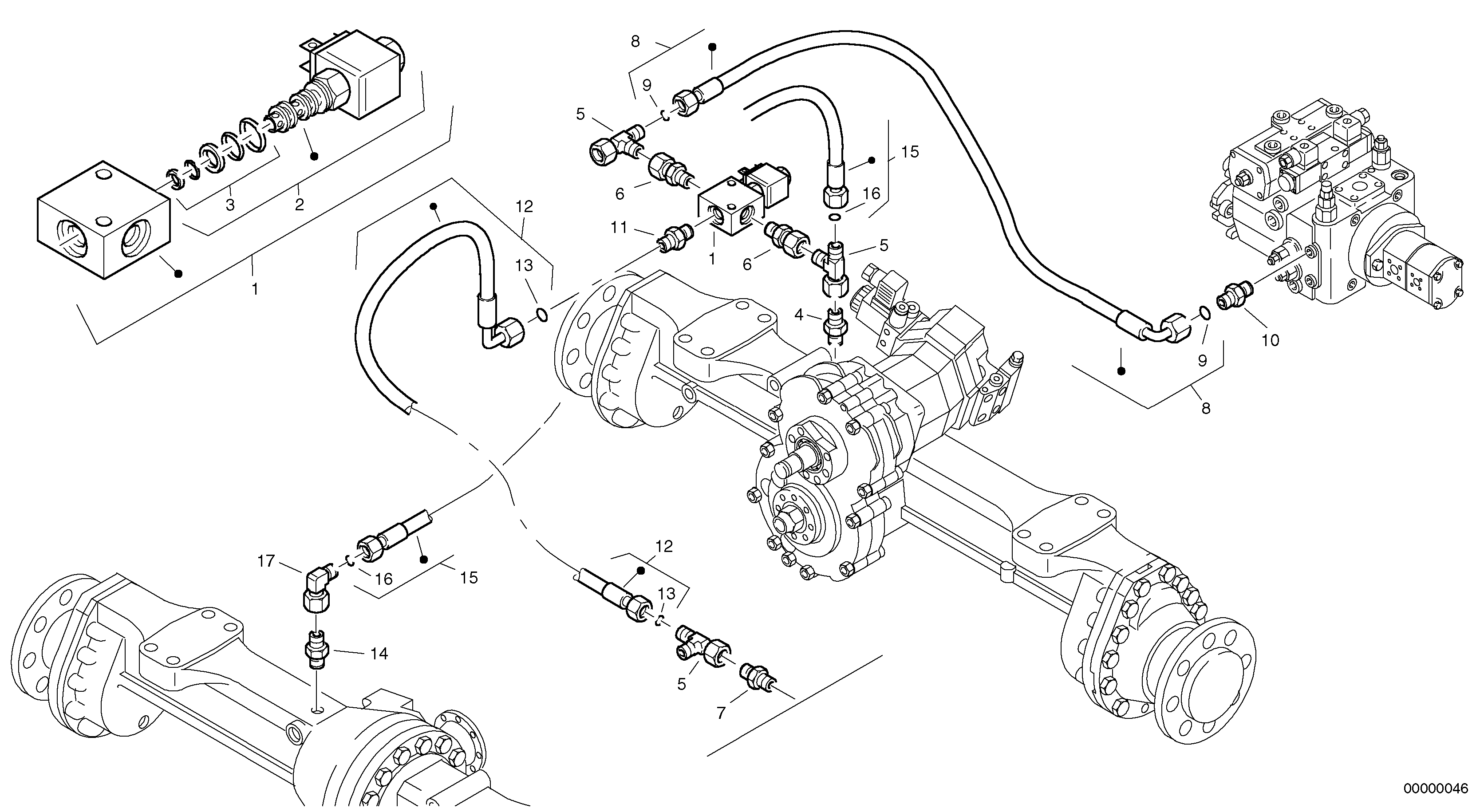 Схема запчастей Volvo L32 TYPE 184 SER NO - 2200 - 142 Differential lock 