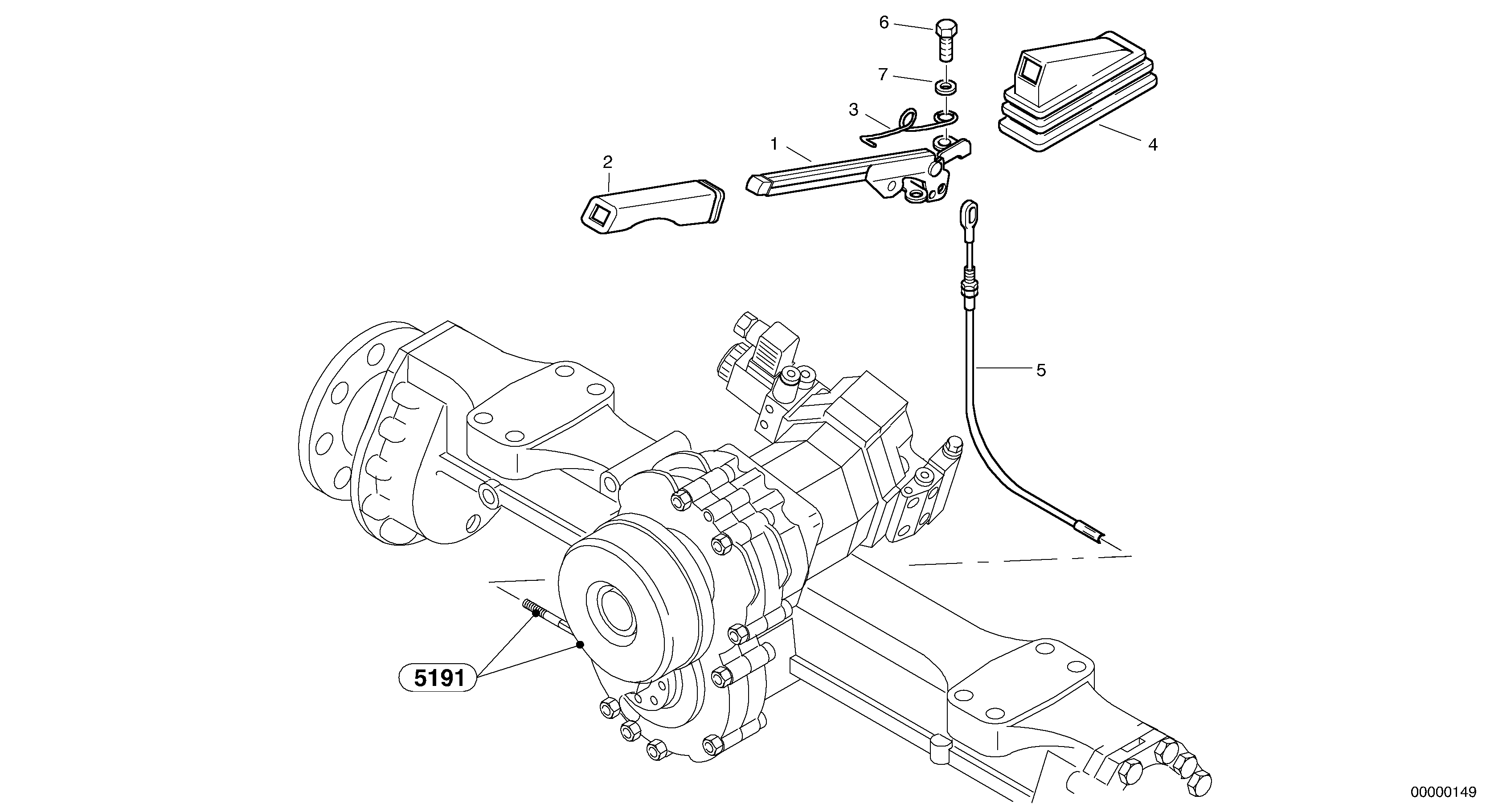 Схема запчастей Volvo L32 TYPE 184 SER NO - 2200 - 145 Hand brake 