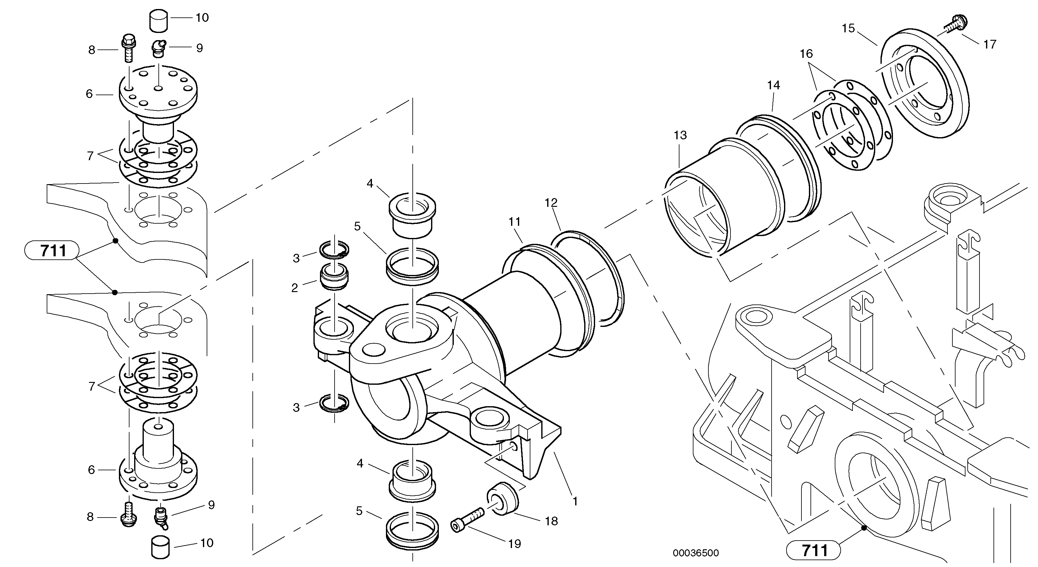 Схема запчастей Volvo L32 TYPE 184 SER NO - 2200 - 789 Articulation point 