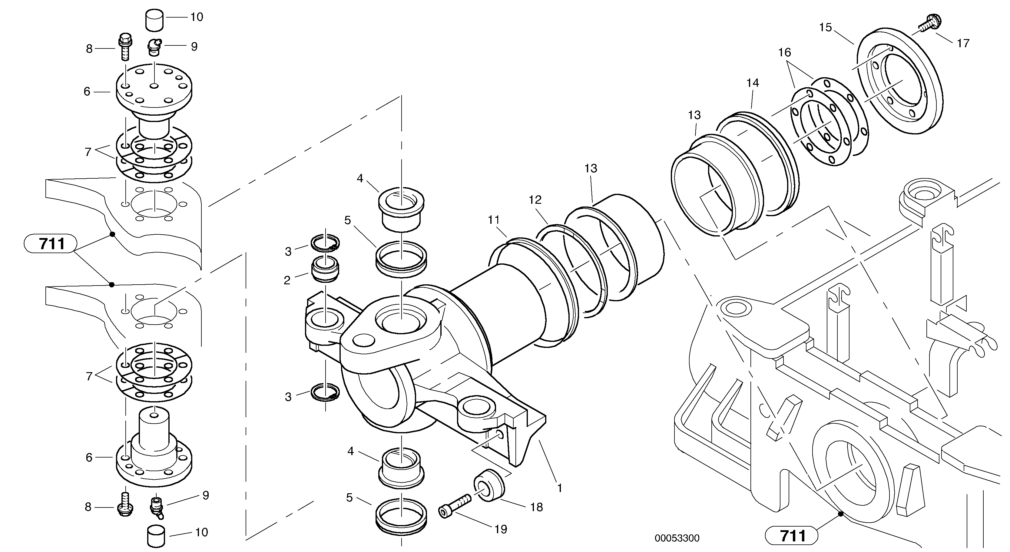 Схема запчастей Volvo L32 TYPE 184 SER NO - 2200 - 91780 Articulation point 