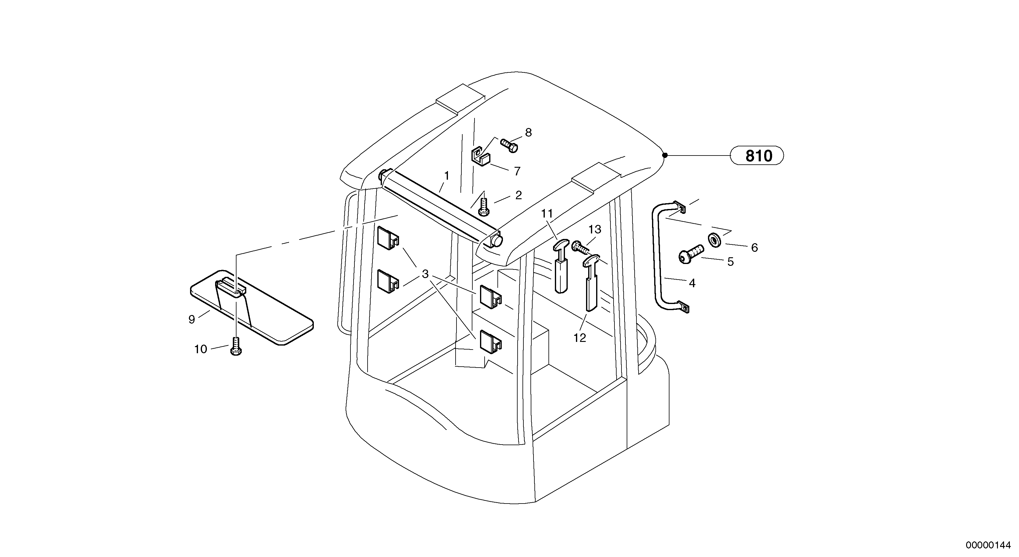 Схема запчастей Volvo L32 TYPE 184 SER NO - 2200 - 824 Interior equipment 