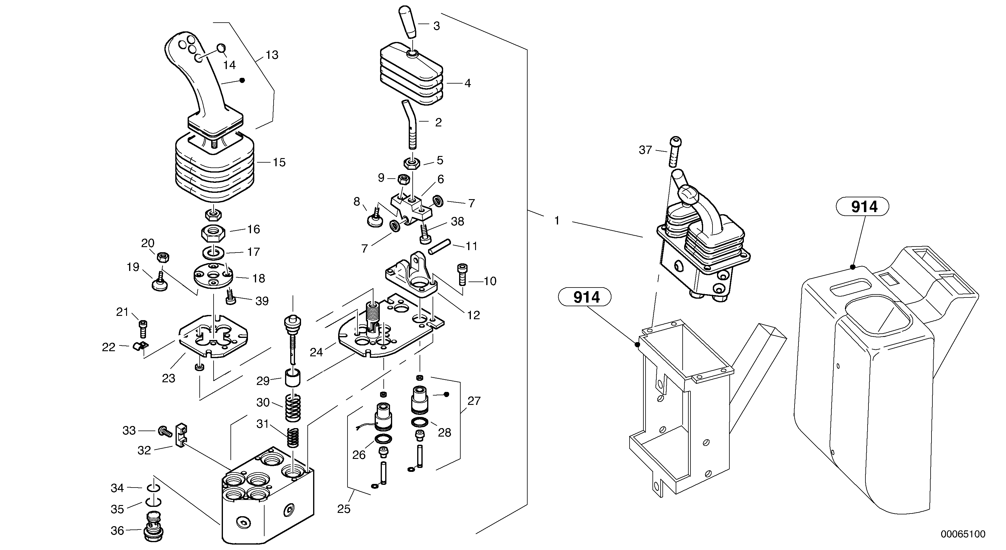 Схема запчастей Volvo L32 TYPE 184 SER NO - 2200 - 2471 Servo control valve 