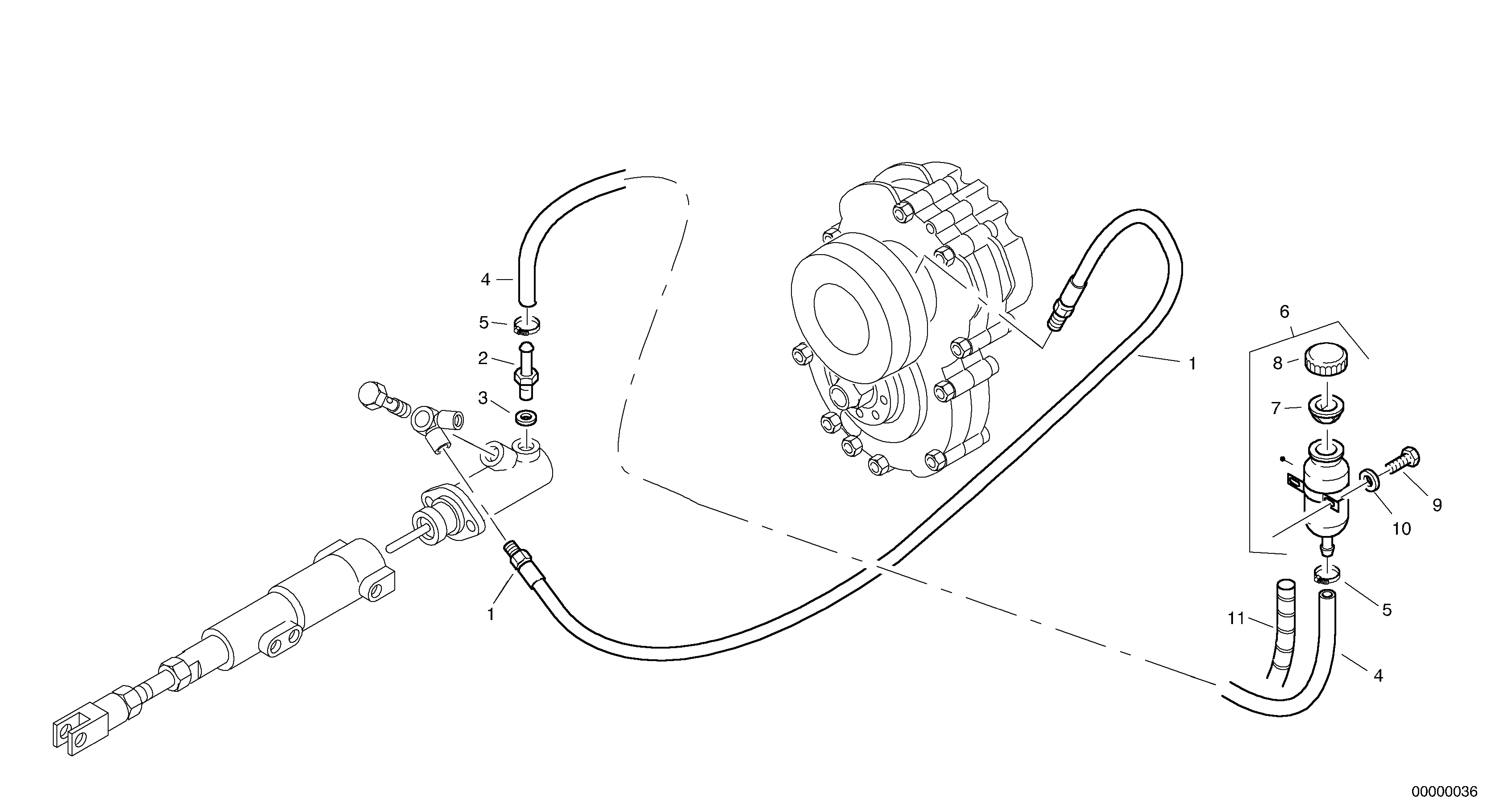 Схема запчастей Volvo L35 TYPE 186, 188, 189 SER NO - 2200 - 12865 Brake lines 