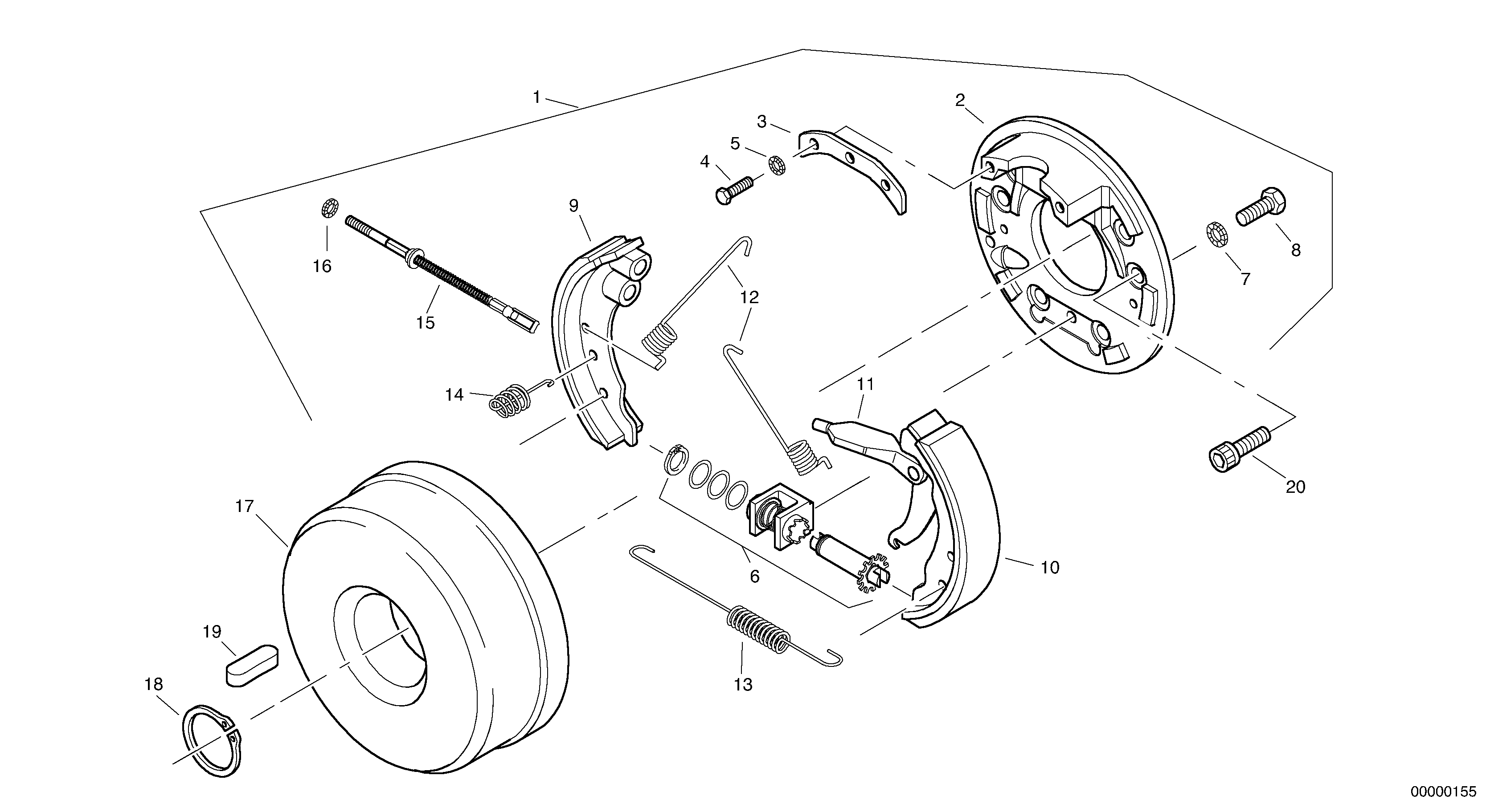 Схема запчастей Volvo L35 TYPE 186, 188, 189 SER NO - 2200 - 12868 Parking brake 