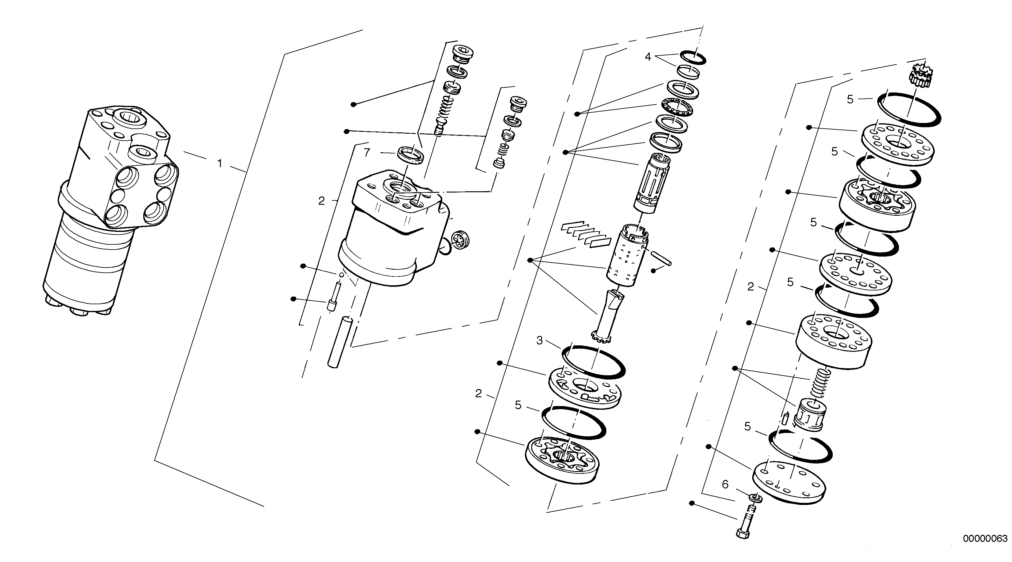 Схема запчастей Volvo L35 TYPE 186, 188, 189 SER NO - 2200 - 13753 Клапан в сборе 