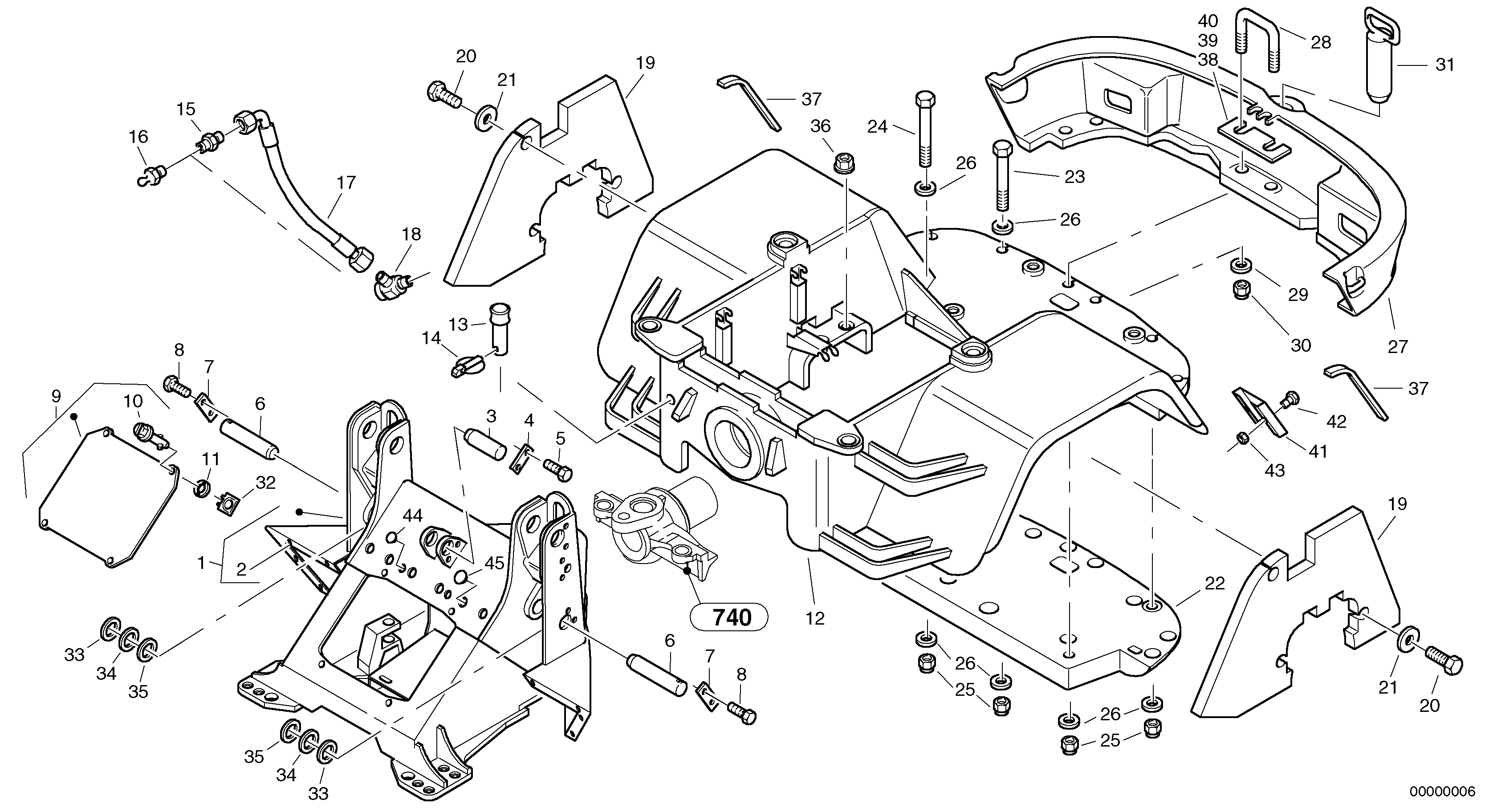 Схема запчастей Volvo L35 TYPE 186, 188, 189 SER NO - 2200 - 31581 Frame 