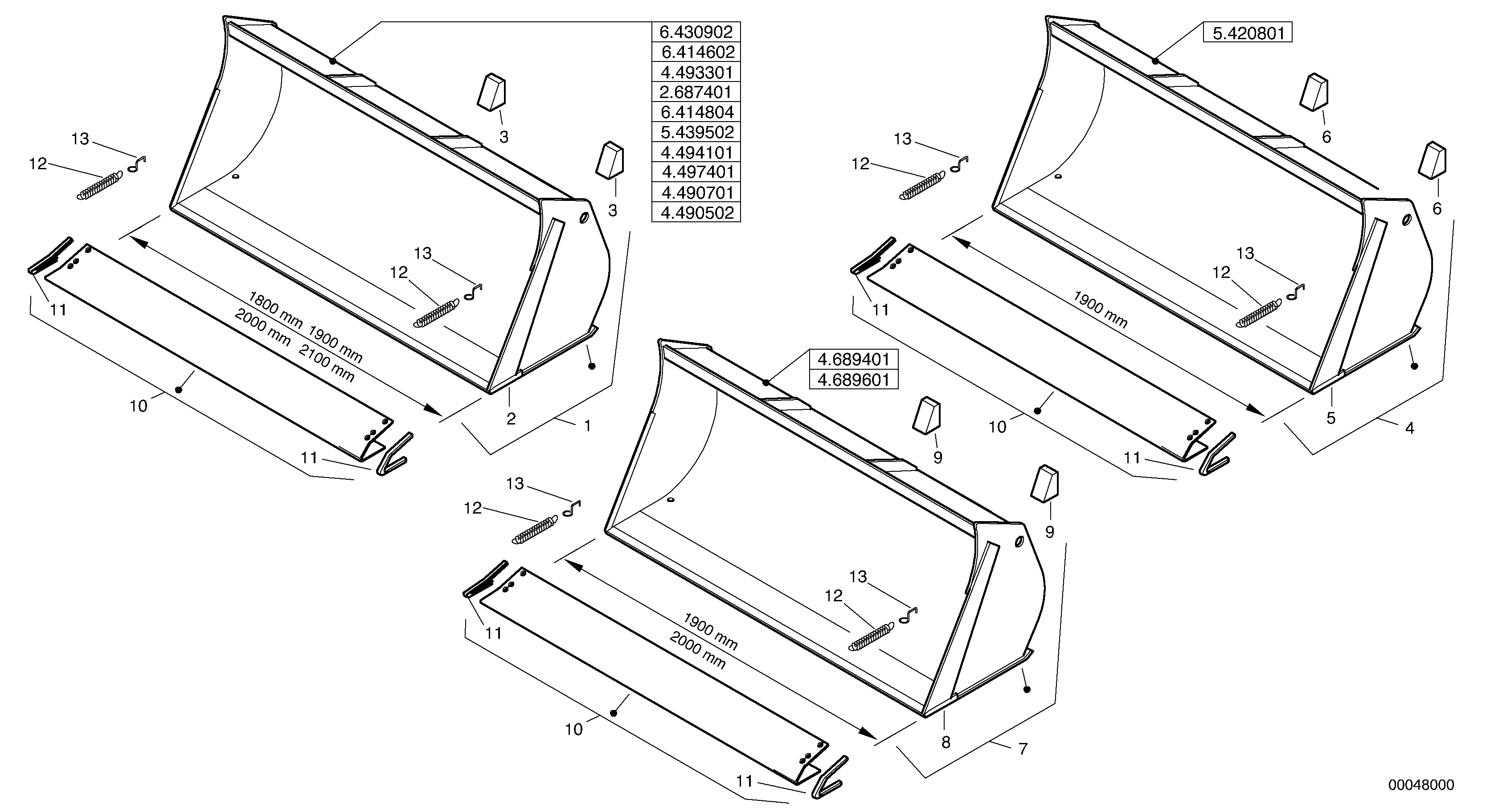 Схема запчастей Volvo L35 TYPE 186, 188, 189 SER NO - 2200 - 10991 Bucket without teeth - Z-cinematic 