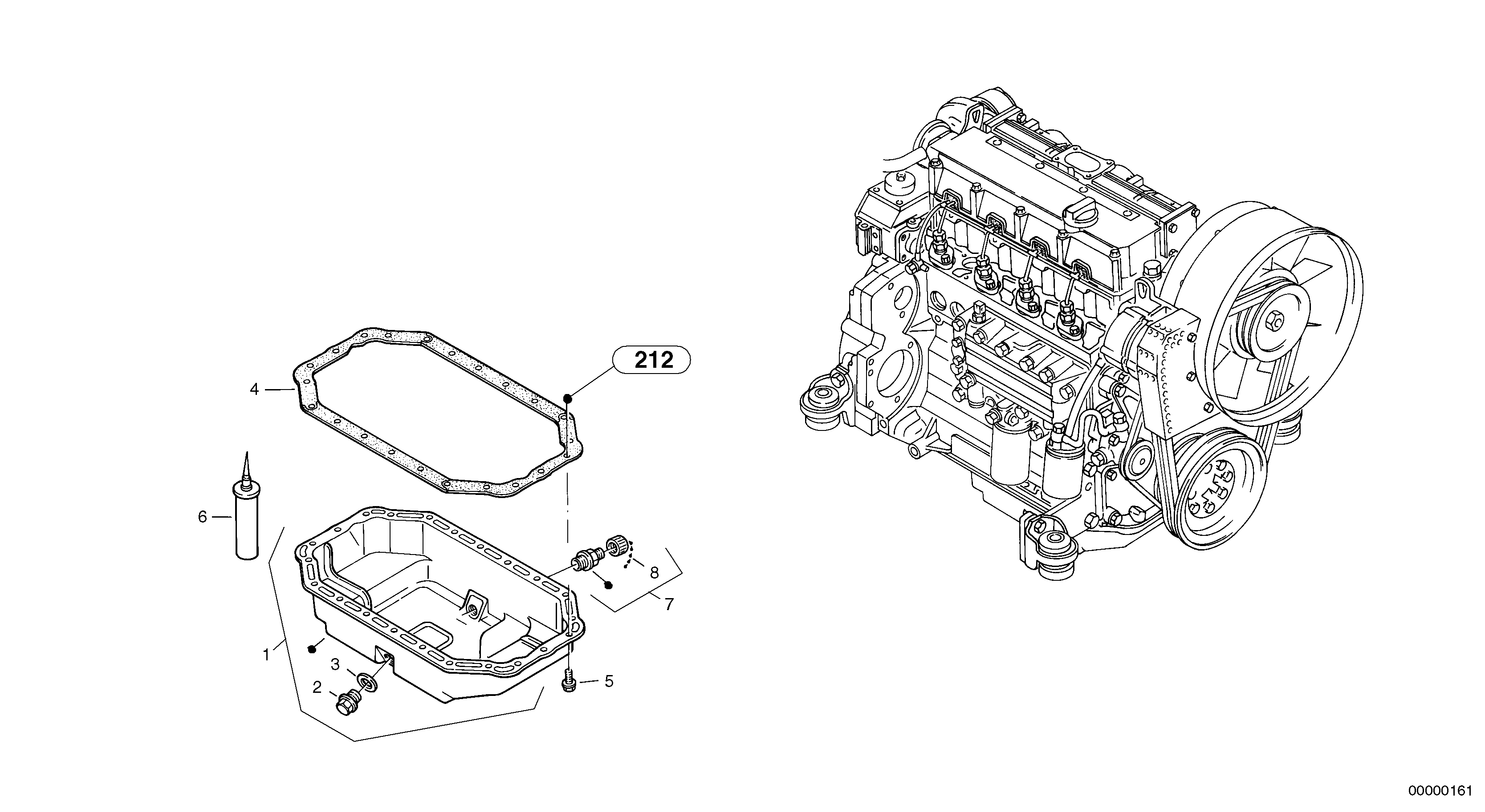 Схема запчастей Volvo L40 TYPE 191, 192 SER NO - 1000 - 15127 Oil sump 