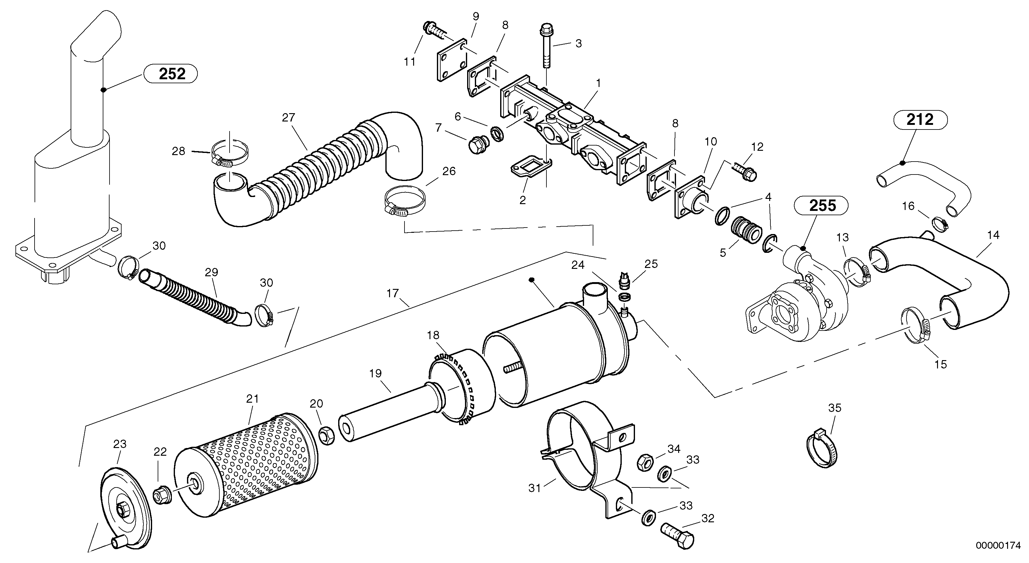 Схема запчастей Volvo L40 TYPE 191, 192 SER NO - 1000 - 19513 Suction system, filter 