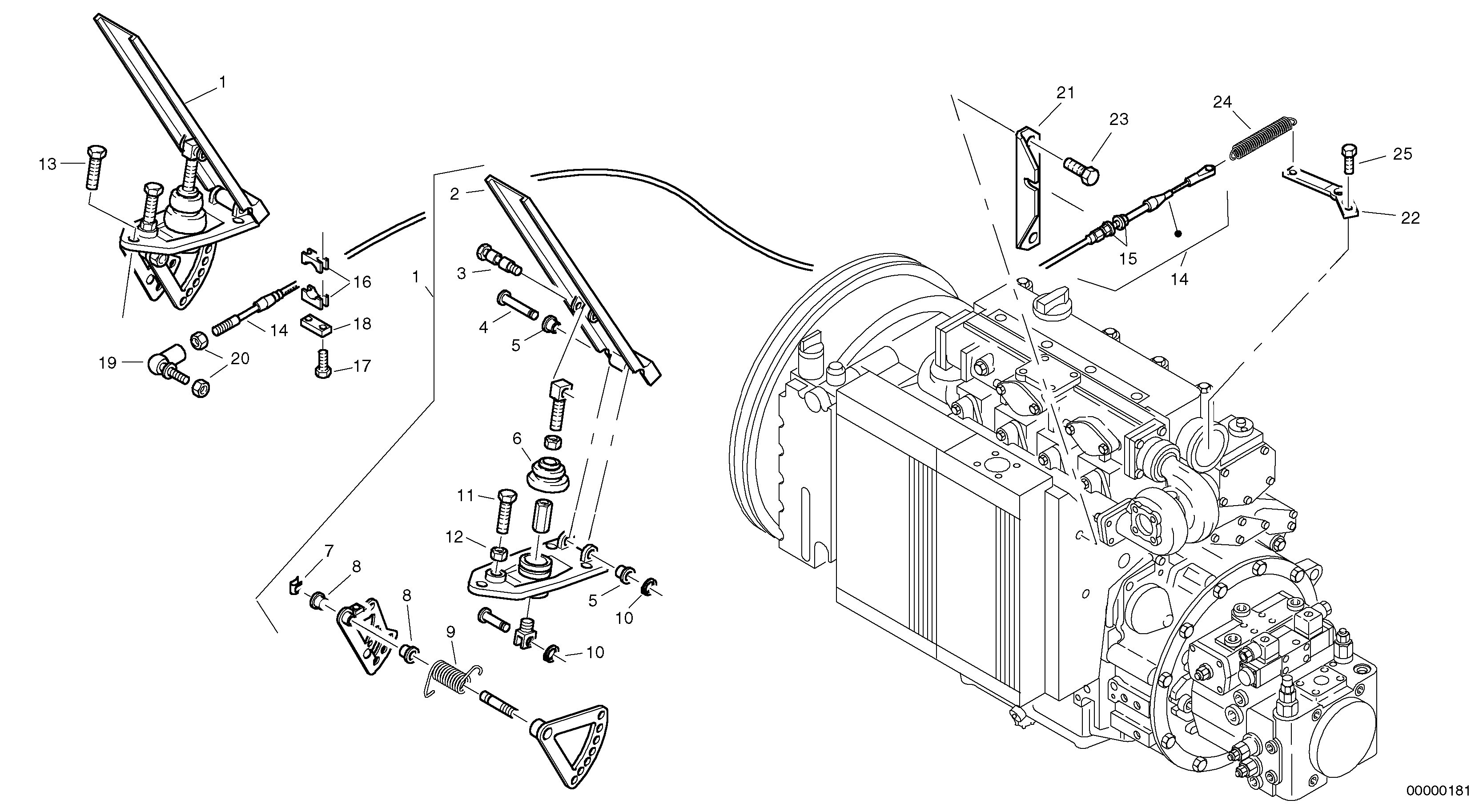 Схема запчастей Volvo L40 TYPE 191, 192 SER NO - 1000 - 19526 Speed control 