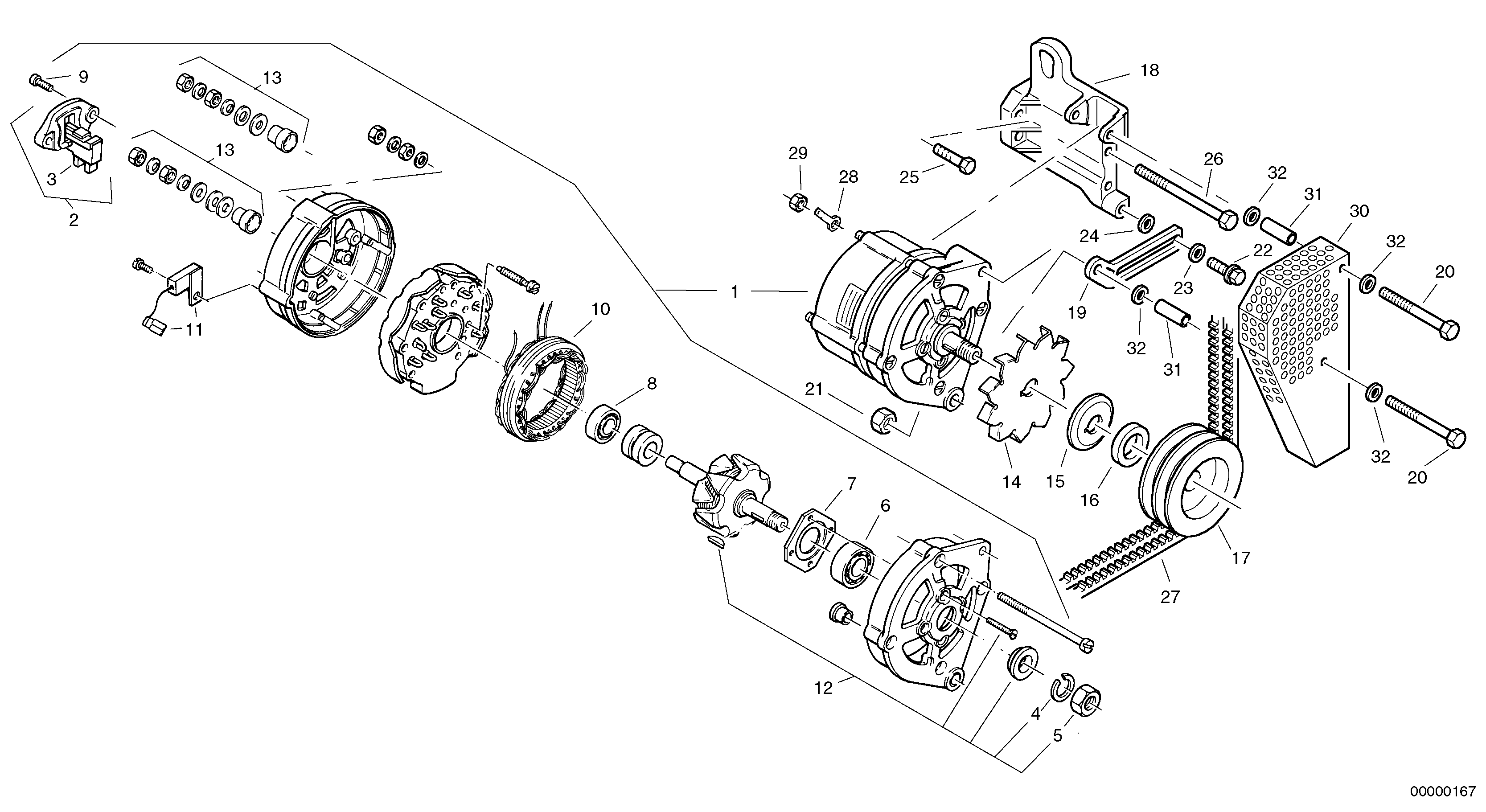 Схема запчастей Volvo L40 TYPE 191, 192 SER NO - 1000 - 90828 Alternator 