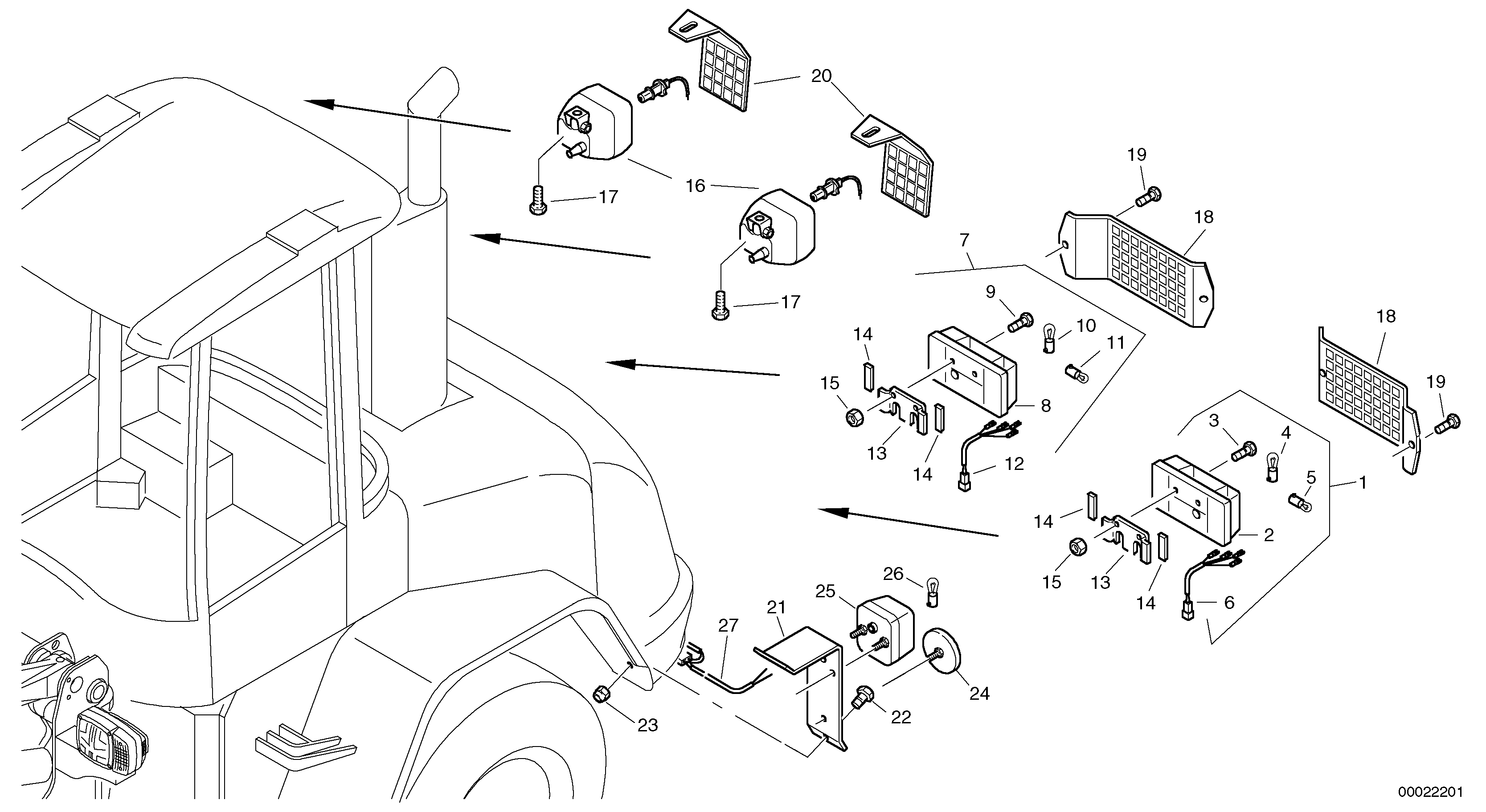 Схема запчастей Volvo L40 TYPE 191, 192 SER NO - 1000 - 19558 Lighting, rear 