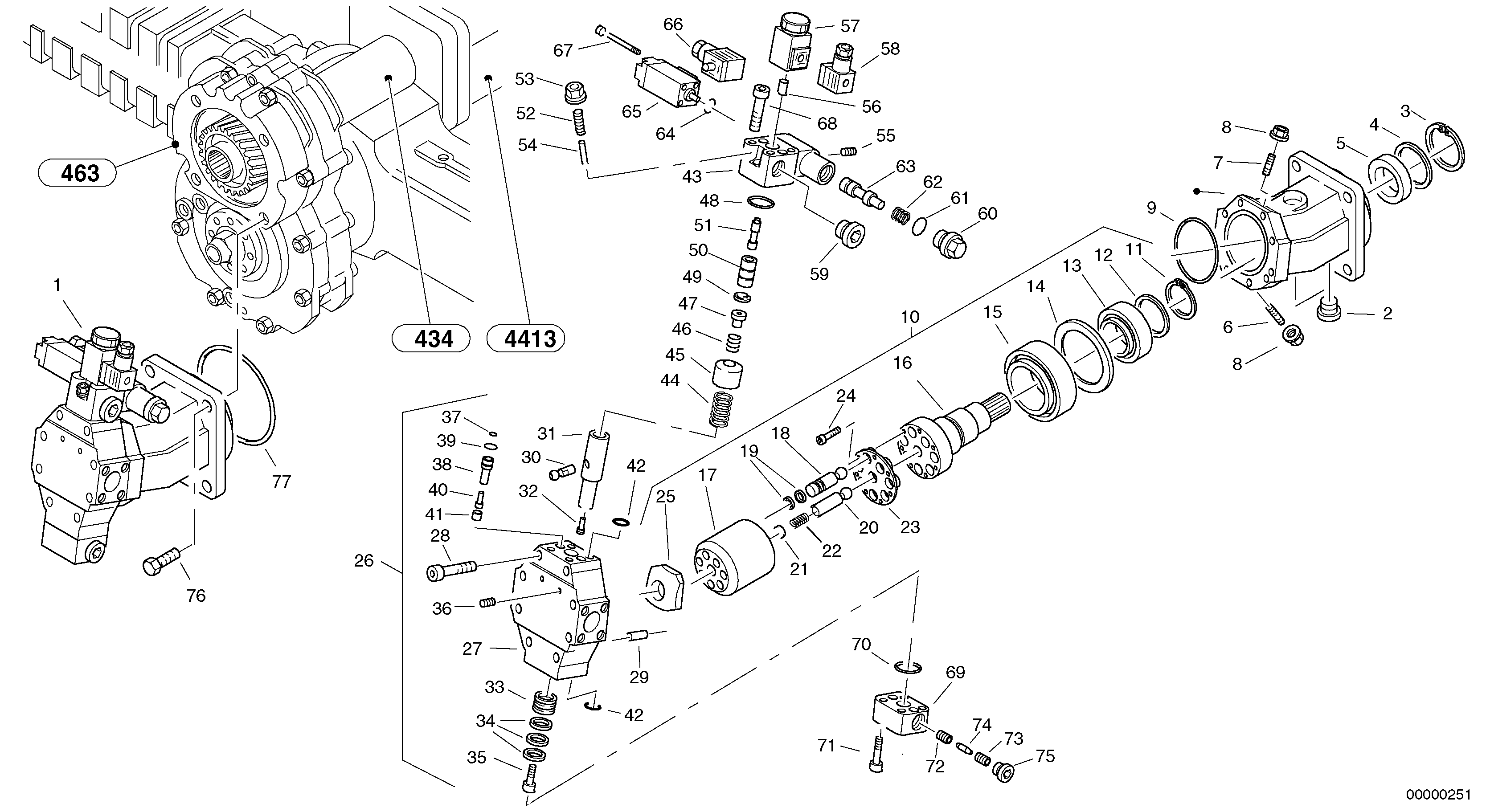 Схема запчастей Volvo L40 TYPE 191, 192 SER NO - 1000 - 99913 Variable displacement motor 