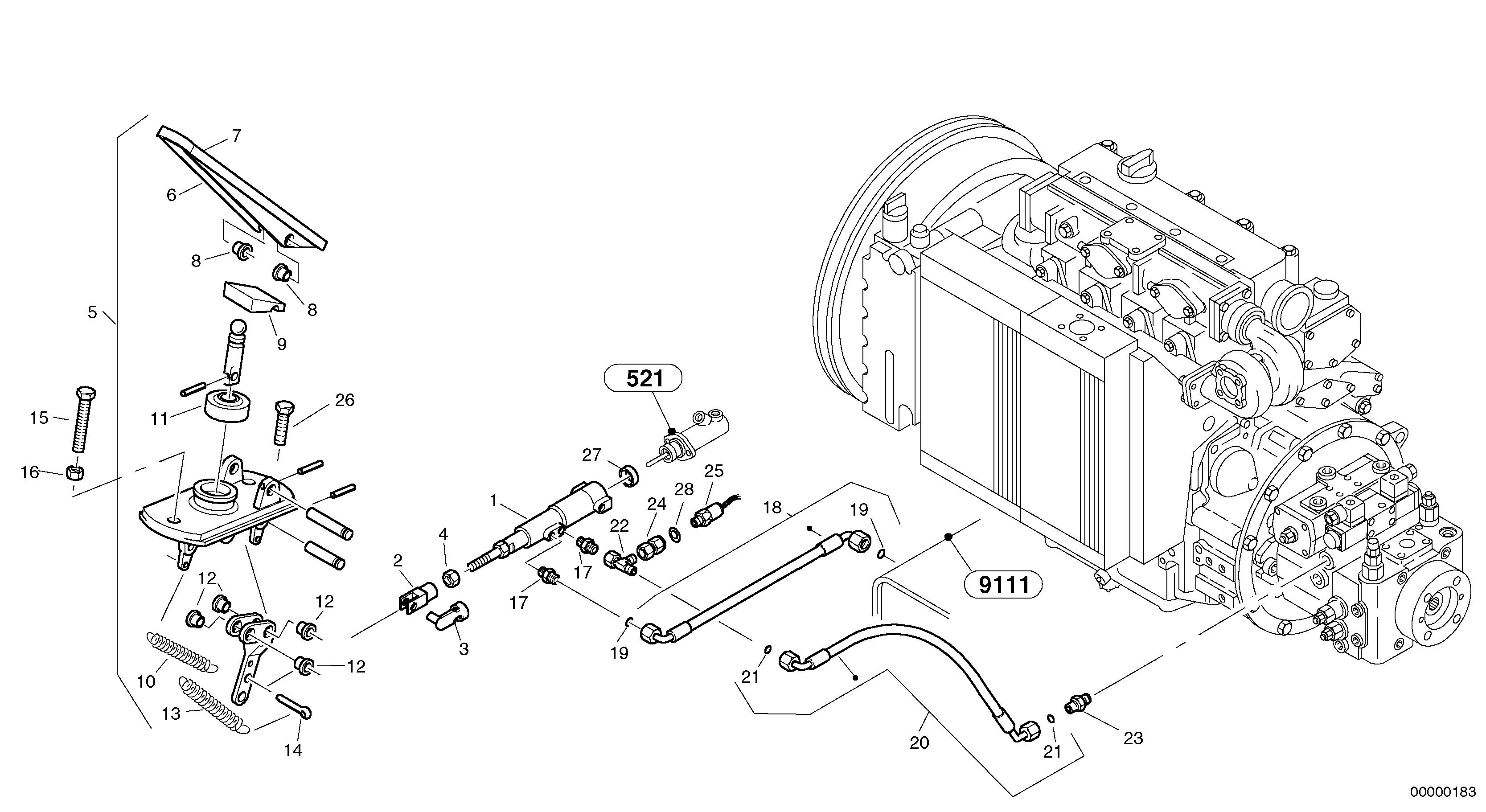 Схема запчастей Volvo L40 TYPE 191, 192 SER NO - 1000 - 23291 Inch control 