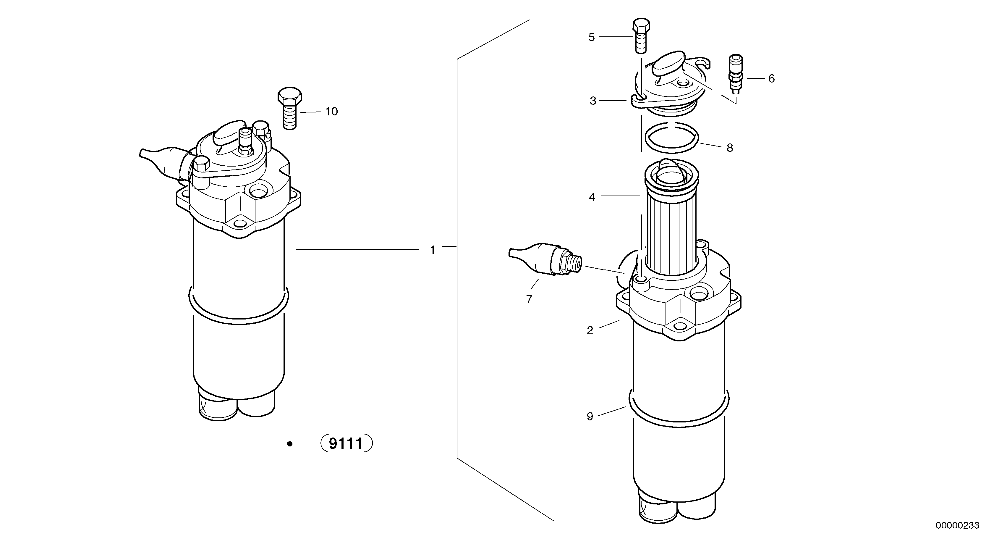 Схема запчастей Volvo L40 TYPE 191, 192 SER NO - 1000 - 23293 Suction recoil filter 
