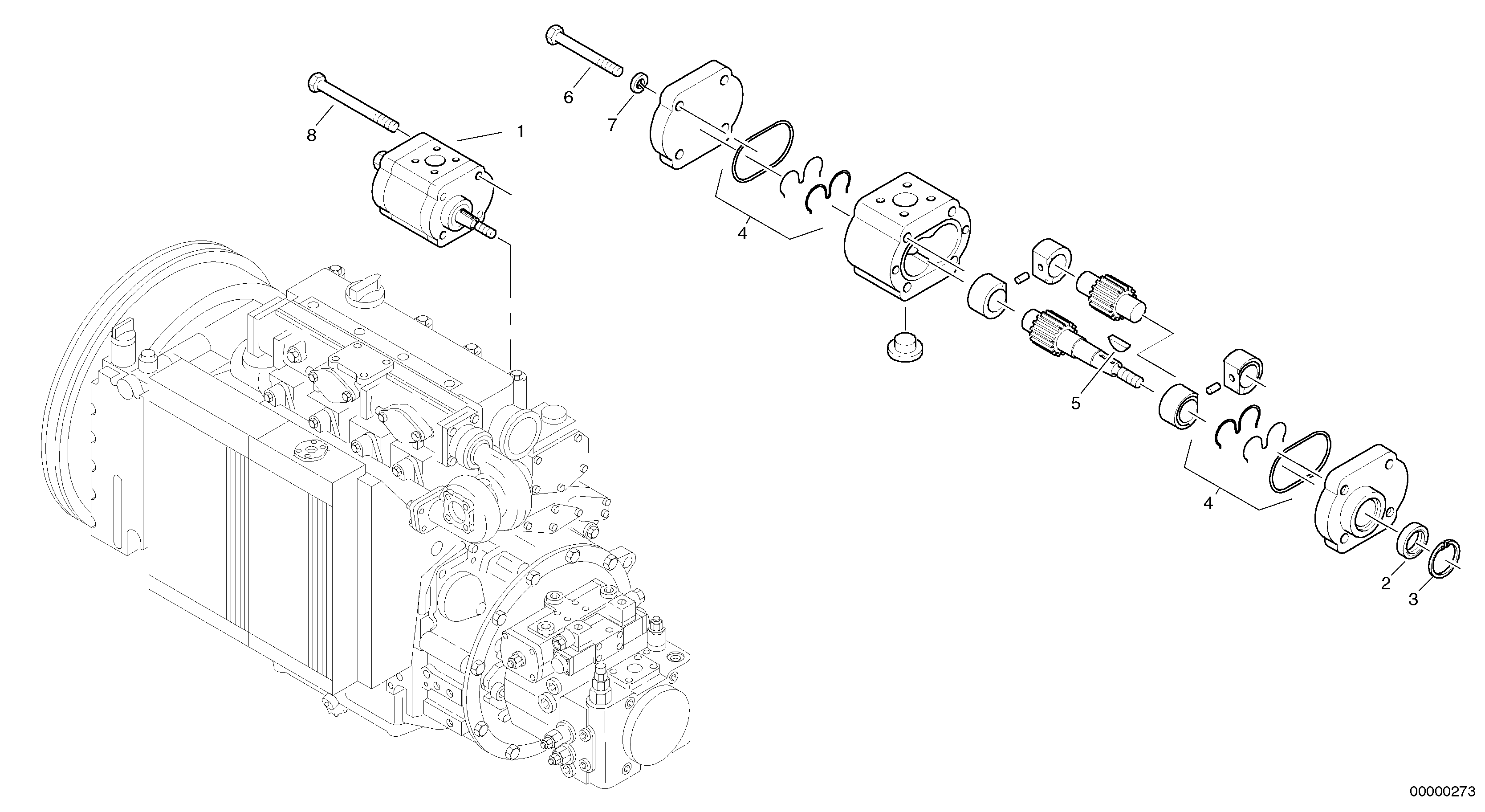 Схема запчастей Volvo L40 TYPE 191, 192 SER NO - 1000 - 24967 Suction pomp 