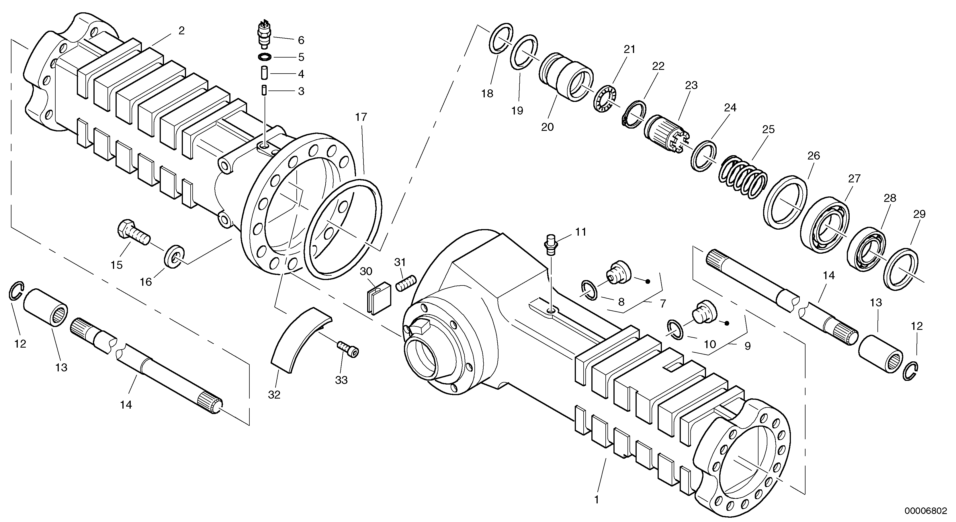 Схема запчастей Volvo L40 TYPE 191, 192 SER NO - 1000 - 24992 Картер (корпус) заднего моста 