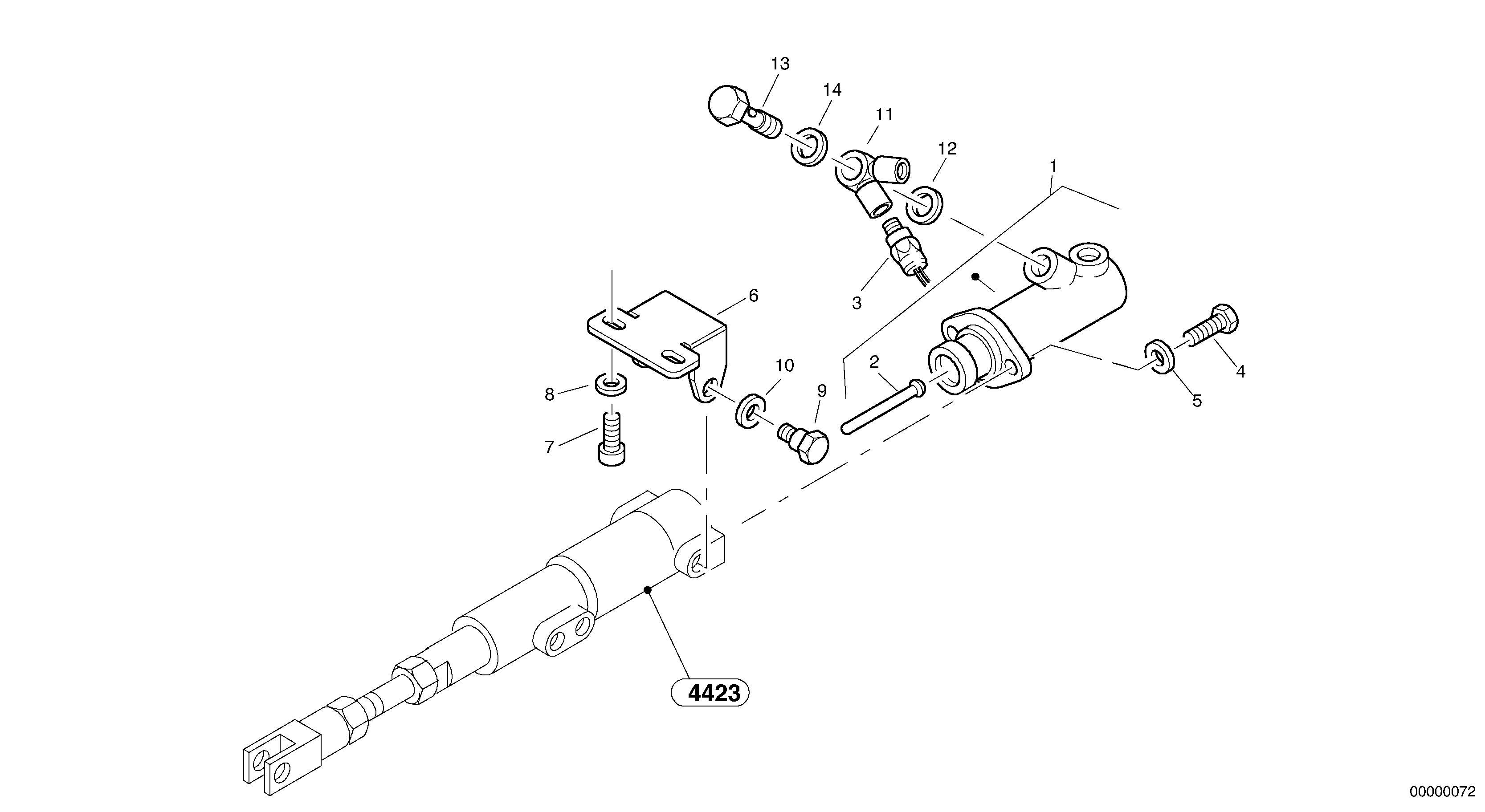 Схема запчастей Volvo L40 TYPE 191, 192 SER NO - 1000 - 17601 Brake cylinder 