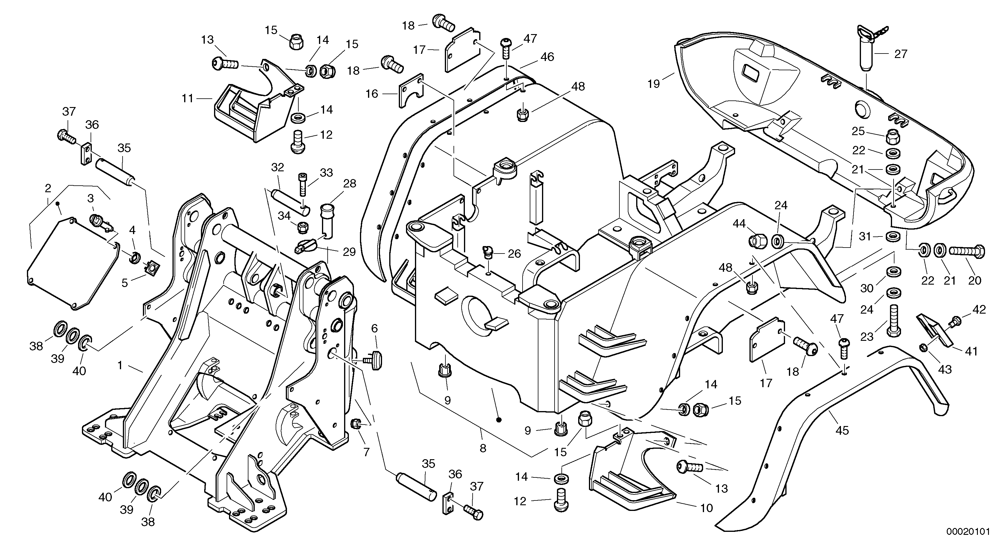 Схема запчастей Volvo L40 TYPE 191, 192 SER NO - 1000 - 17605 Frame 