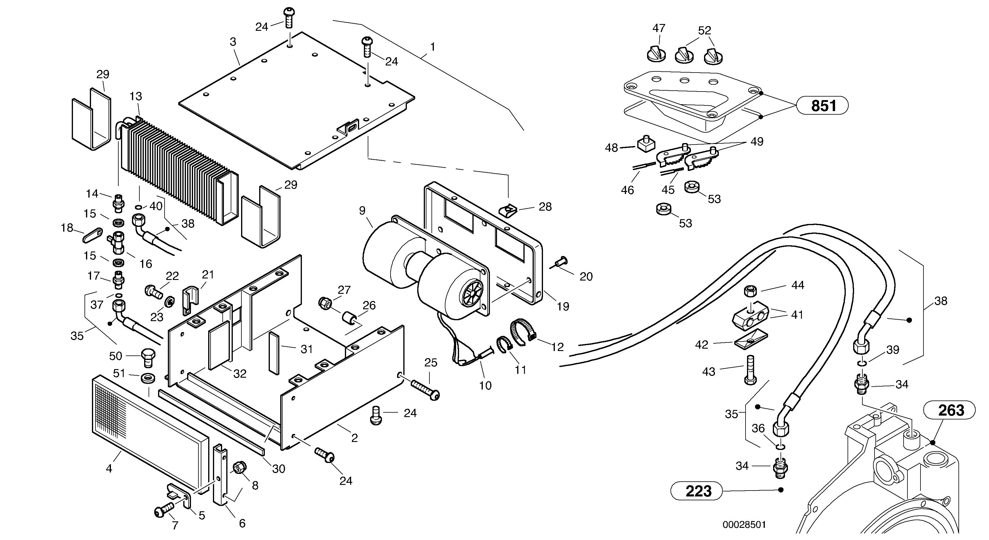 Схема запчастей Volvo L40 TYPE 191, 192 SER NO - 1000 - 20206 Heater 