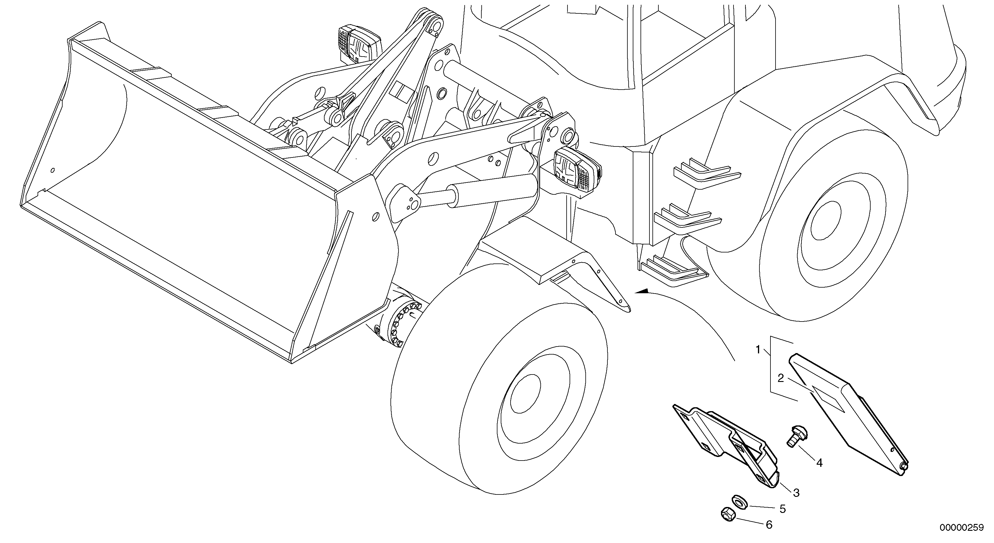 Схема запчастей Volvo L40 TYPE 191, 192 SER NO - 1000 - 25018 Stop block for wheel 