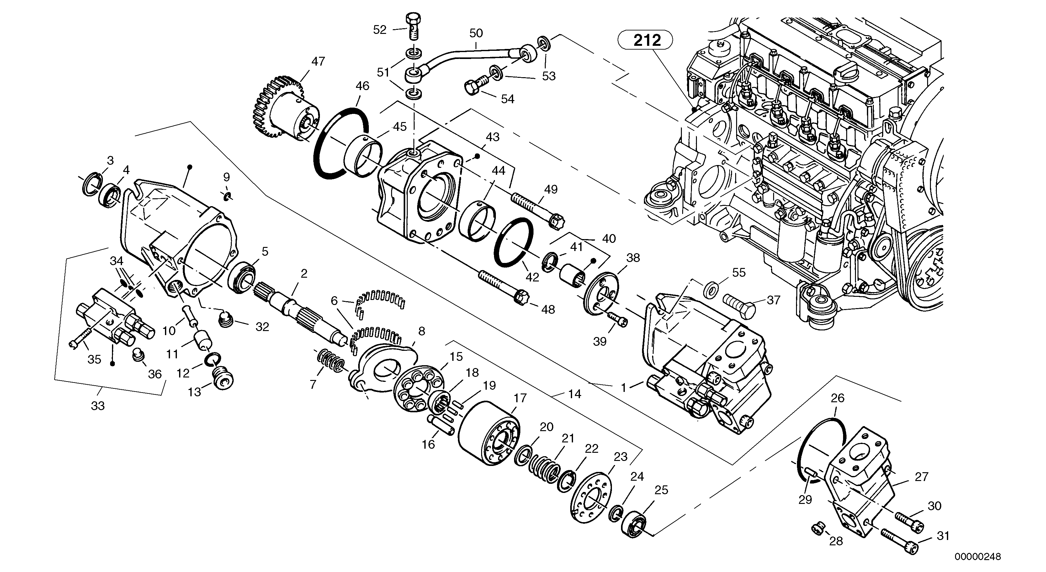 Схема запчастей Volvo L40 TYPE 191, 192 SER NO - 1000 - 5450 Pump - working hydraulic 