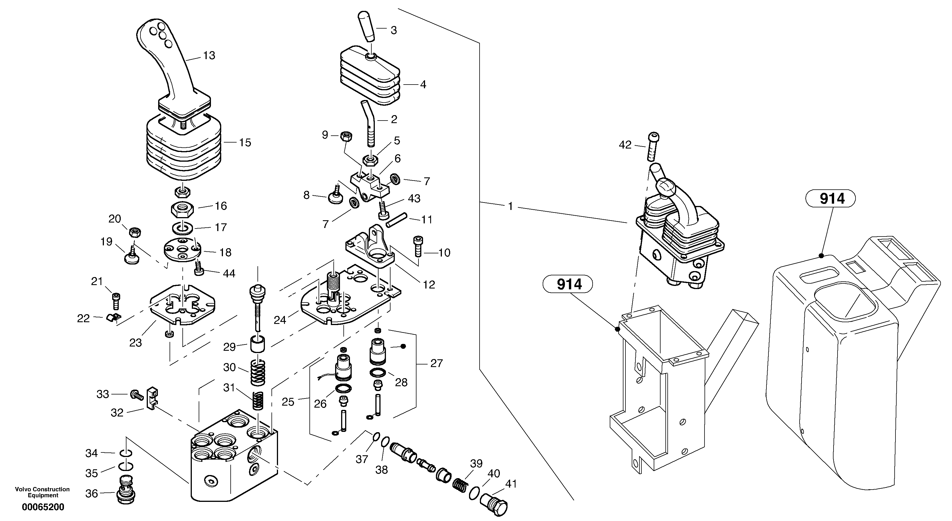 Схема запчастей Volvo L40 TYPE 191, 192 SER NO - 1000 - 22434 Servo control valve 