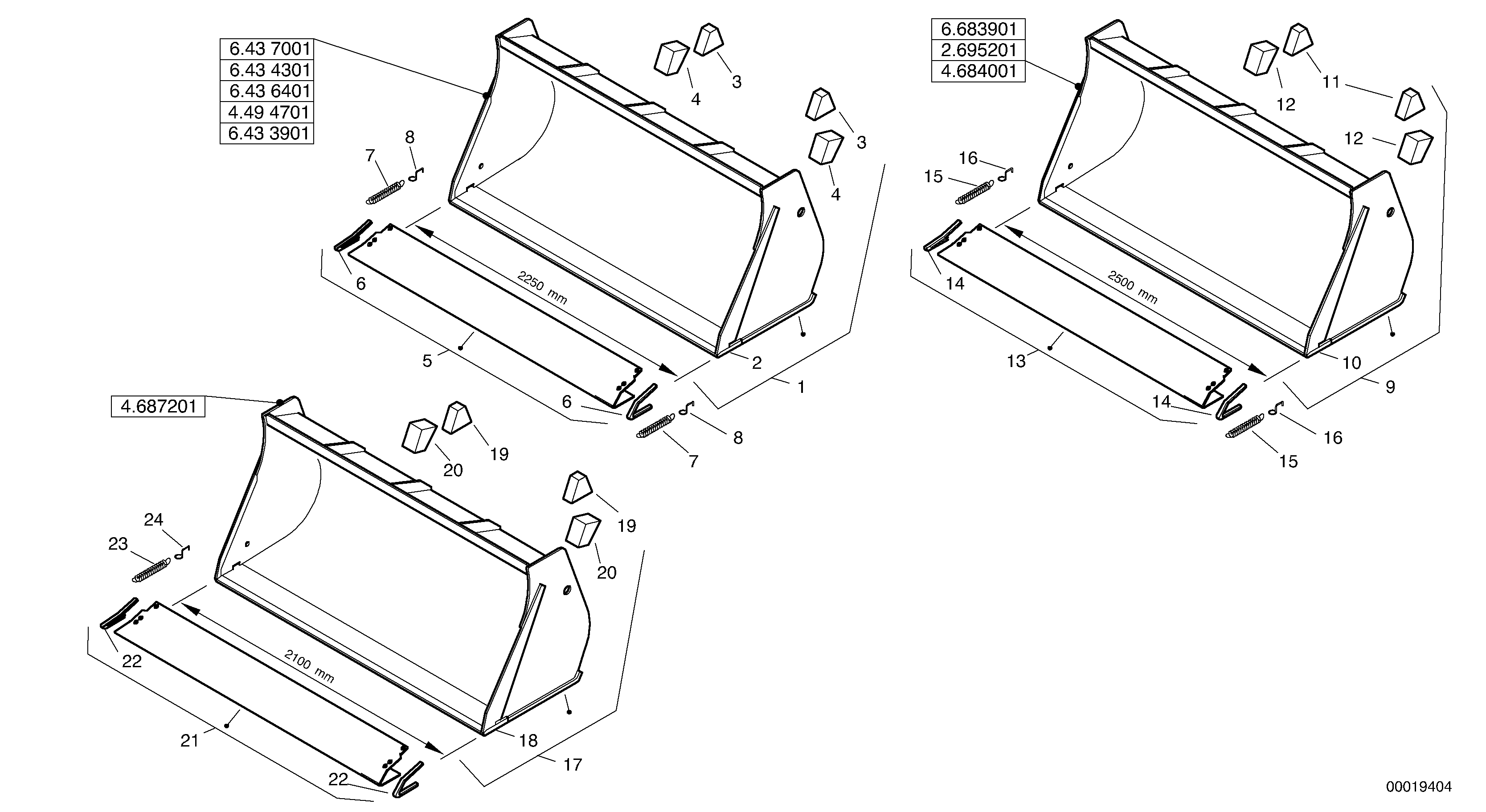 Схема запчастей Volvo L40 TYPE 191, 192 SER NO - 1000 - 24865 Bucket without teeth - Tpz 