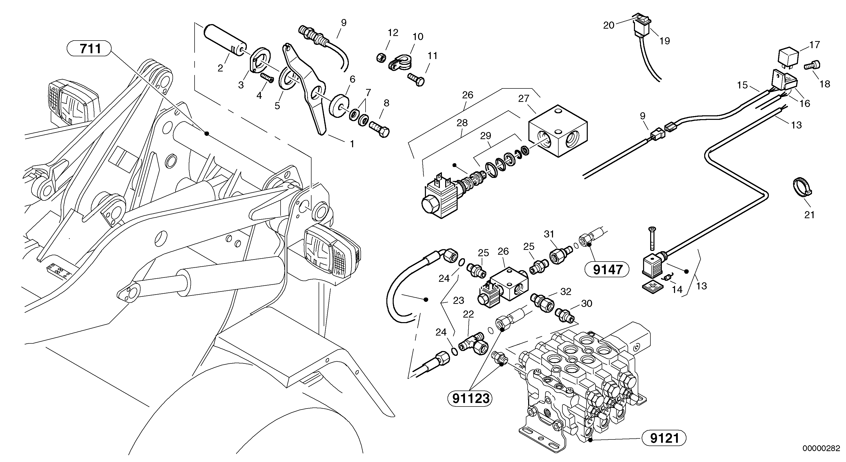 Схема запчастей Volvo L40 TYPE 191, 192 SER NO - 1000 - 21606 Lift end disconnection 