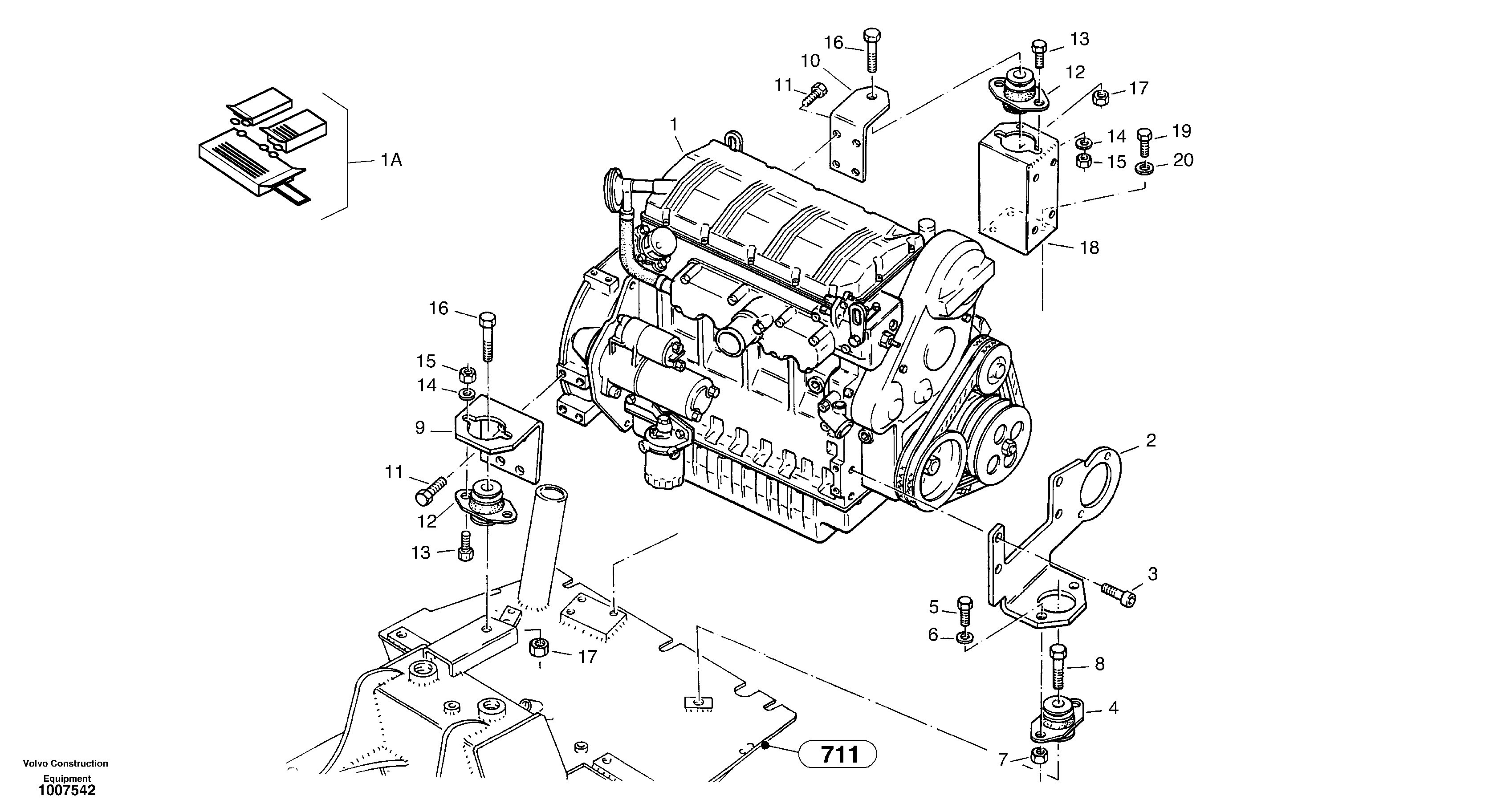 Схема запчастей Volvo ZL302C SER NO 2404001 - - 21803 Двигатель в сборе 