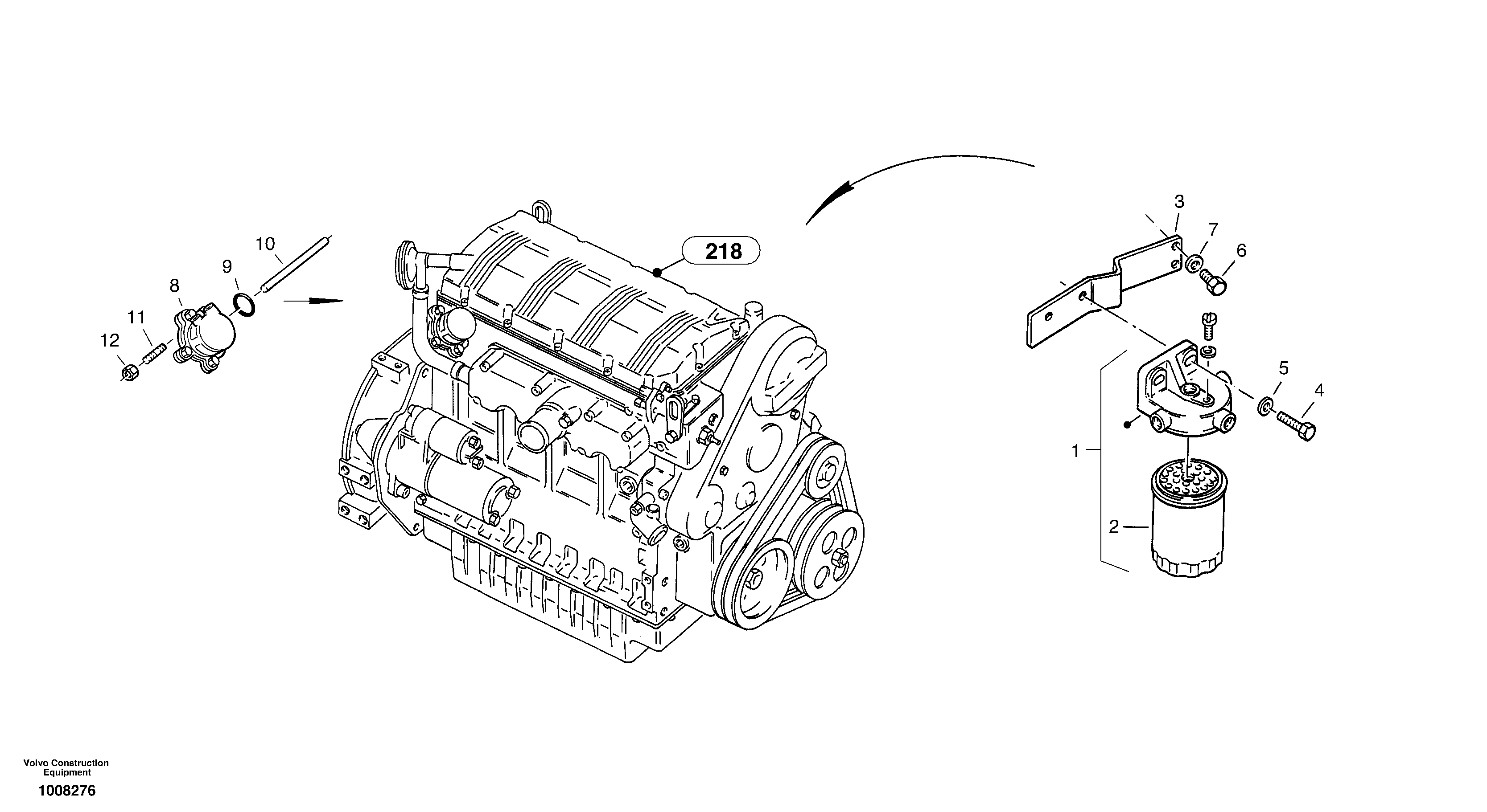 Схема запчастей Volvo ZL302C SER NO 2404001 - - 83892 Fuel filter - Feed pump 