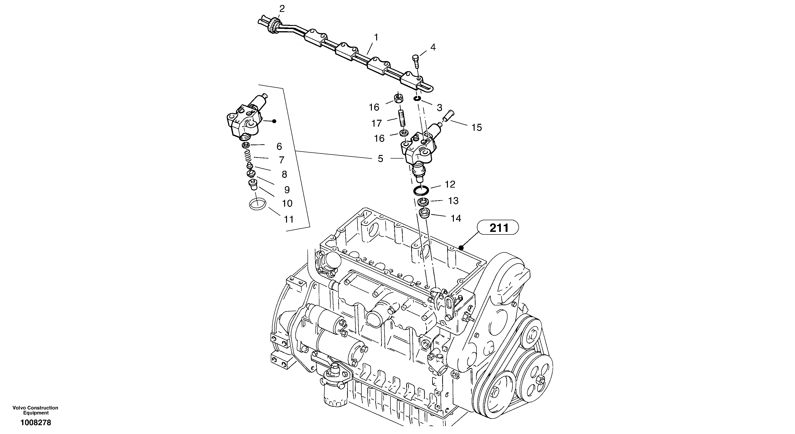 Схема запчастей Volvo ZL302C SER NO 2404001 - - 32376 Injection pipes, Injection valve 