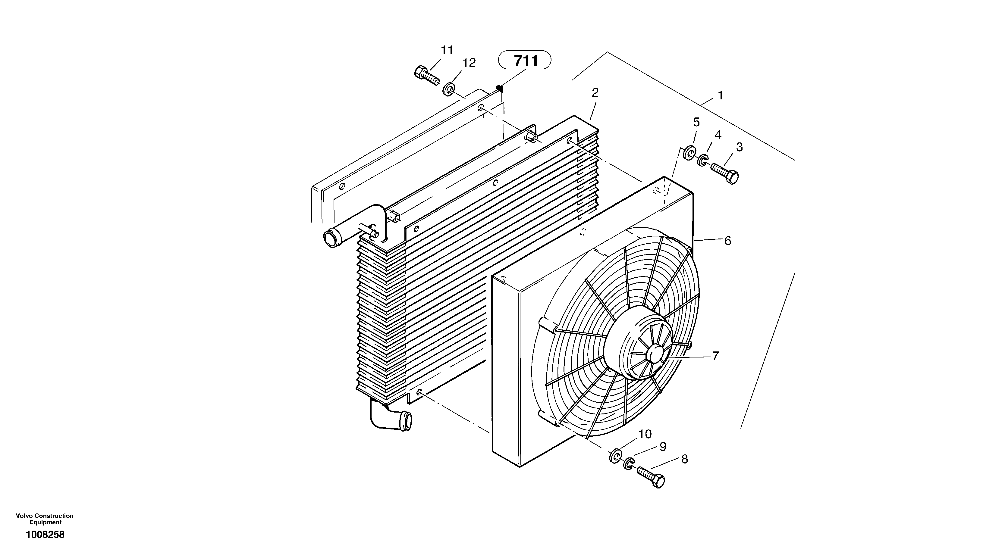 Схема запчастей Volvo ZL302C SER NO 2404001 - - 31599 Cooler with attaching parts 