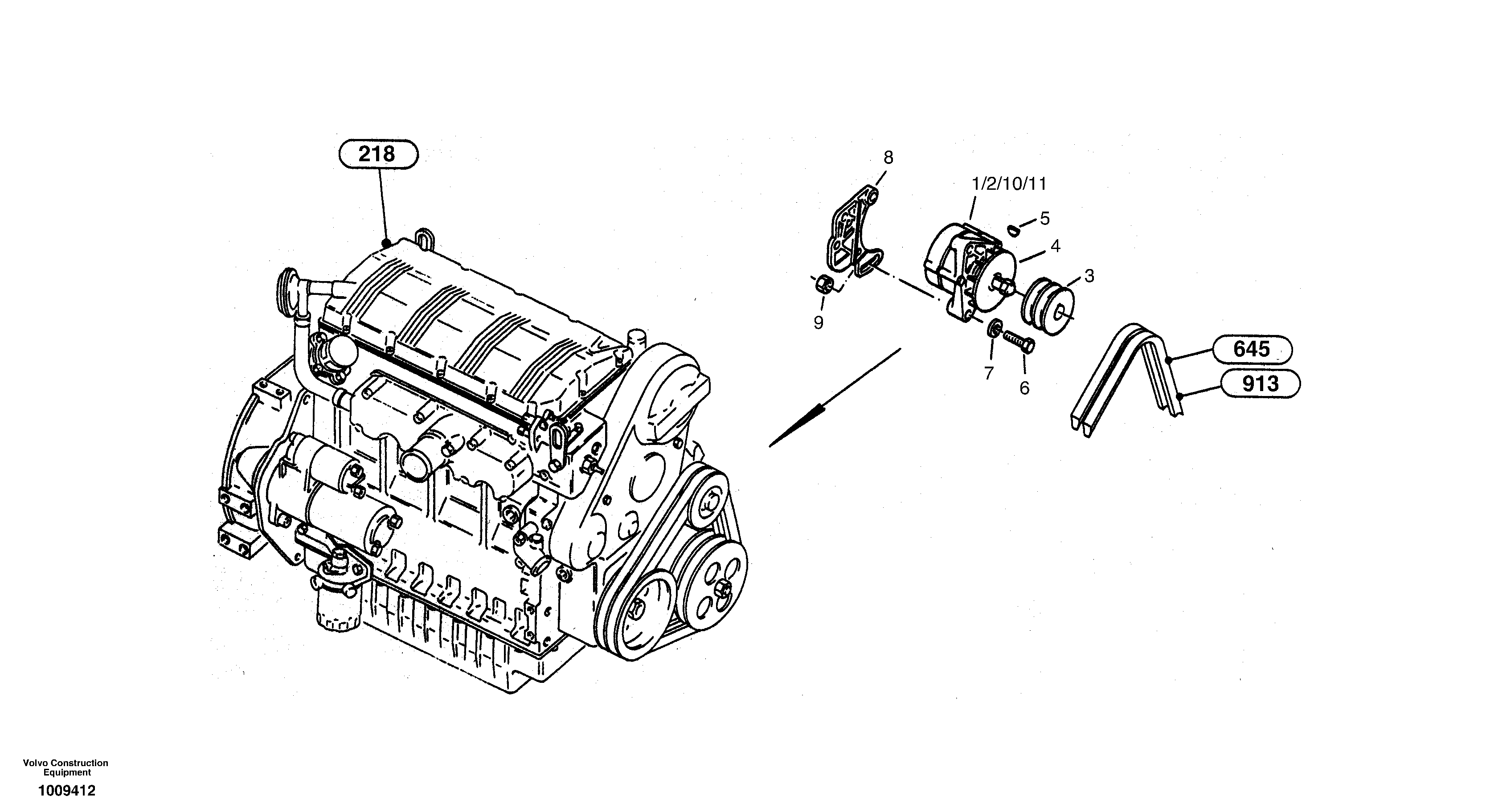 Схема запчастей Volvo ZL302C SER NO 2404001 - - 32388 Alternator 