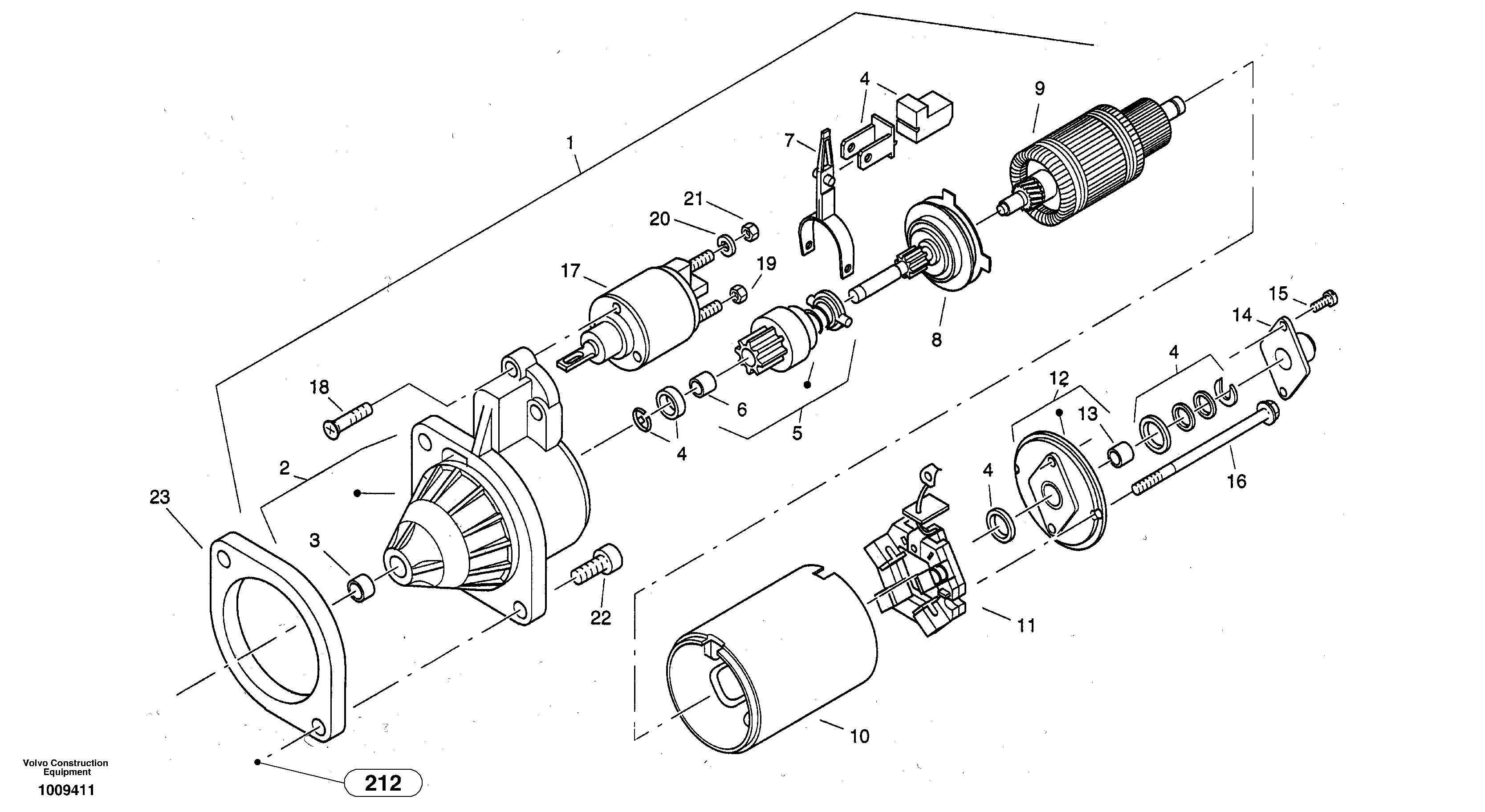 Схема запчастей Volvo ZL302C SER NO 2404001 - - 32392 Стартер 