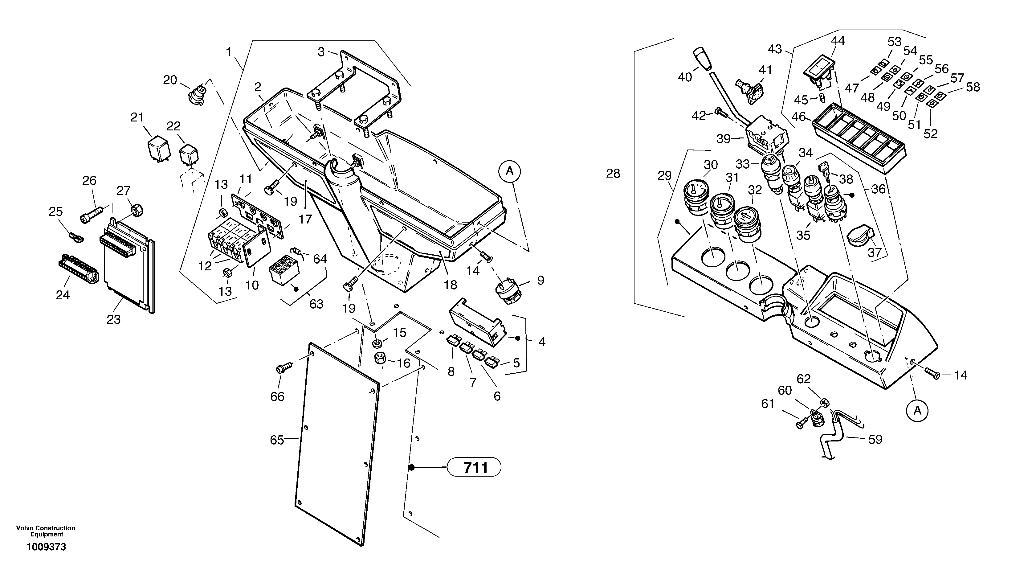 Схема запчастей Volvo ZL302C SER NO 2404001 - - 35145 Instruments panel 