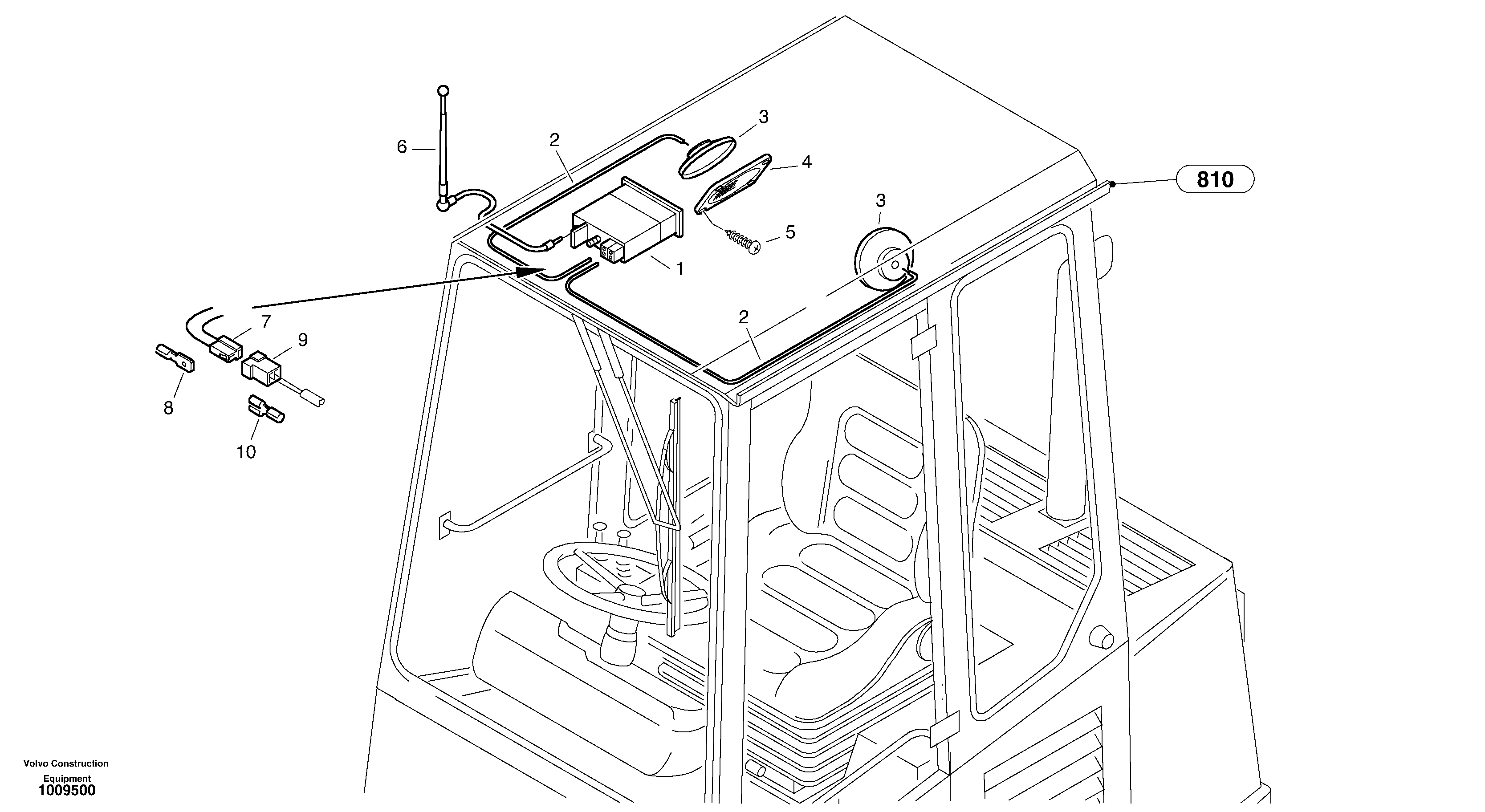 Схема запчастей Volvo ZL302C SER NO 2404001 - - 35964 Radio 