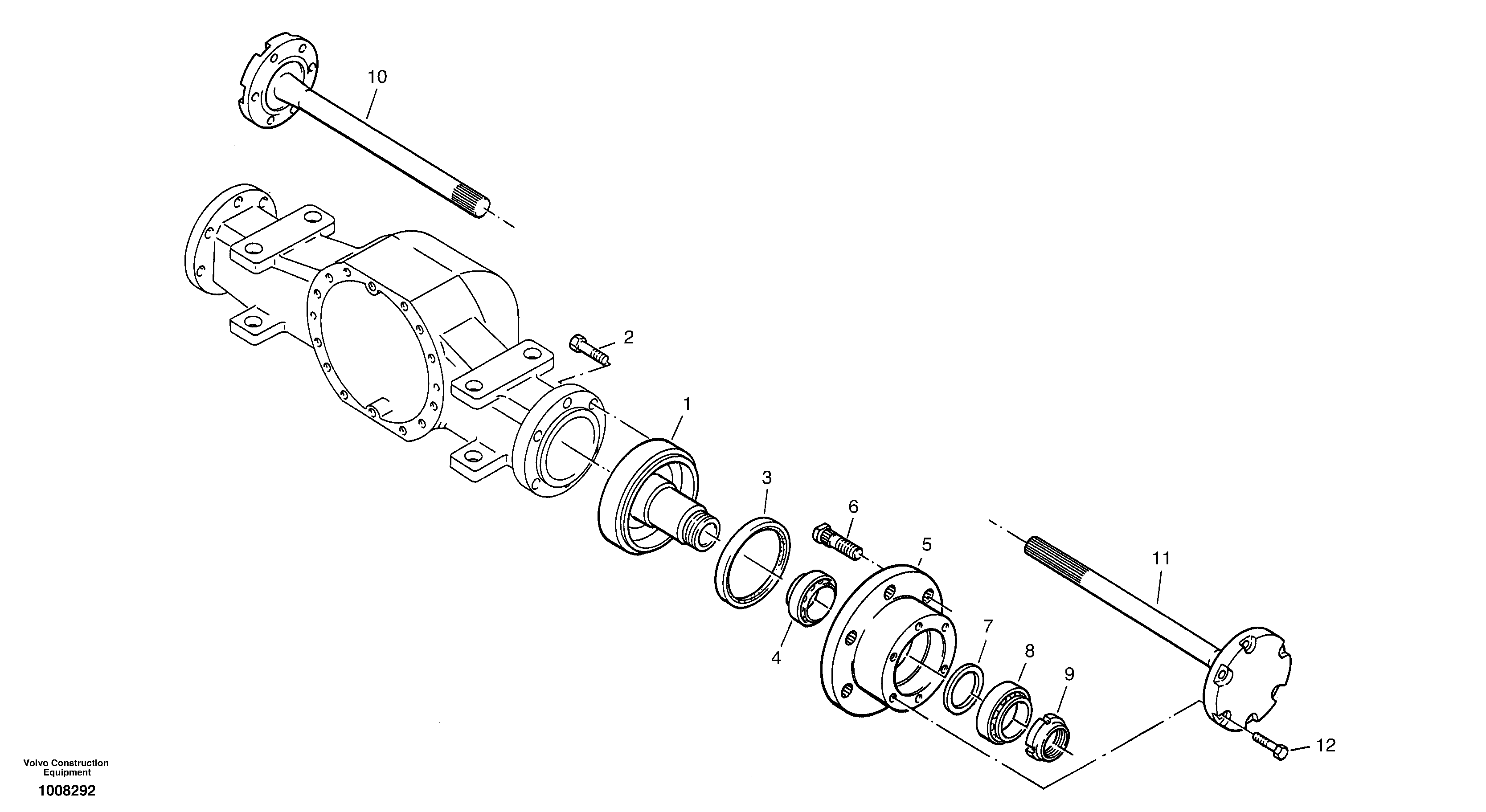 Схема запчастей Volvo ZL302C SER NO 2404001 - - 31972 Final drive - Portal-rear axle 