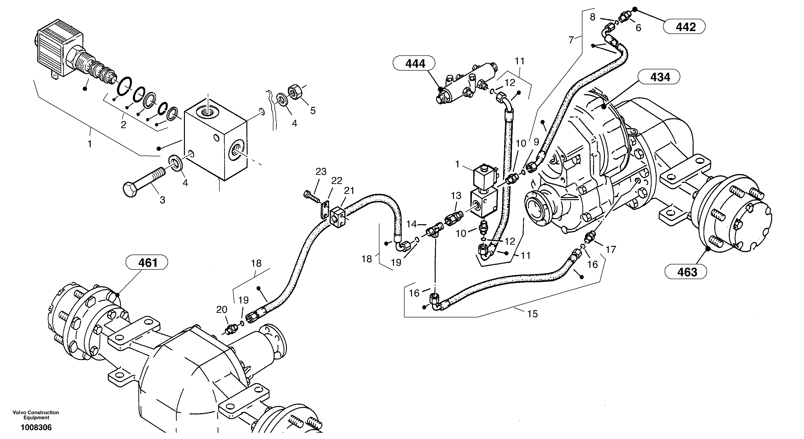 Схема запчастей Volvo ZL302C SER NO 2404001 - - 61513 Differential lock 