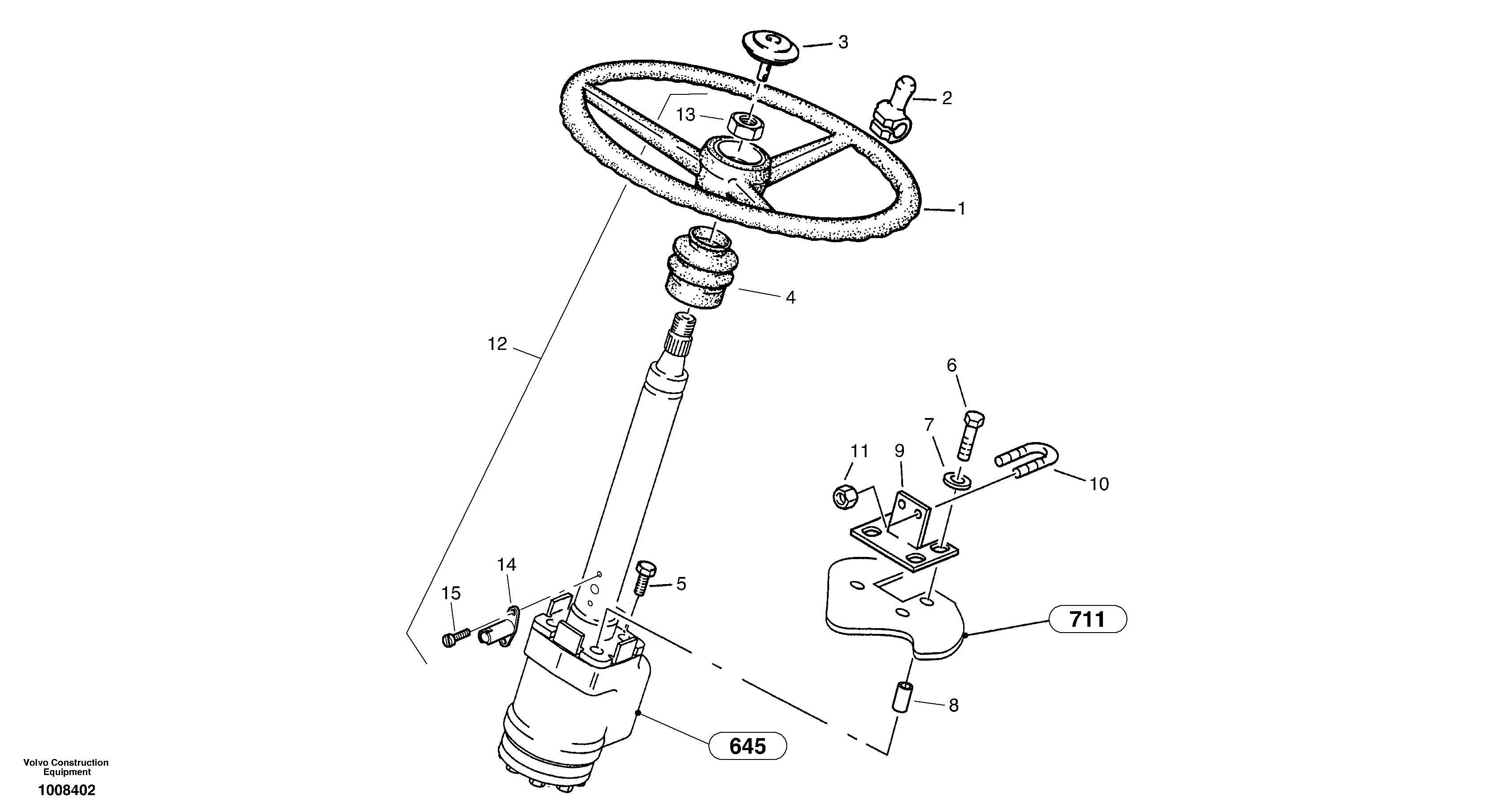 Схема запчастей Volvo ZL302C SER NO 2404001 - - 32242 Steering assembly 