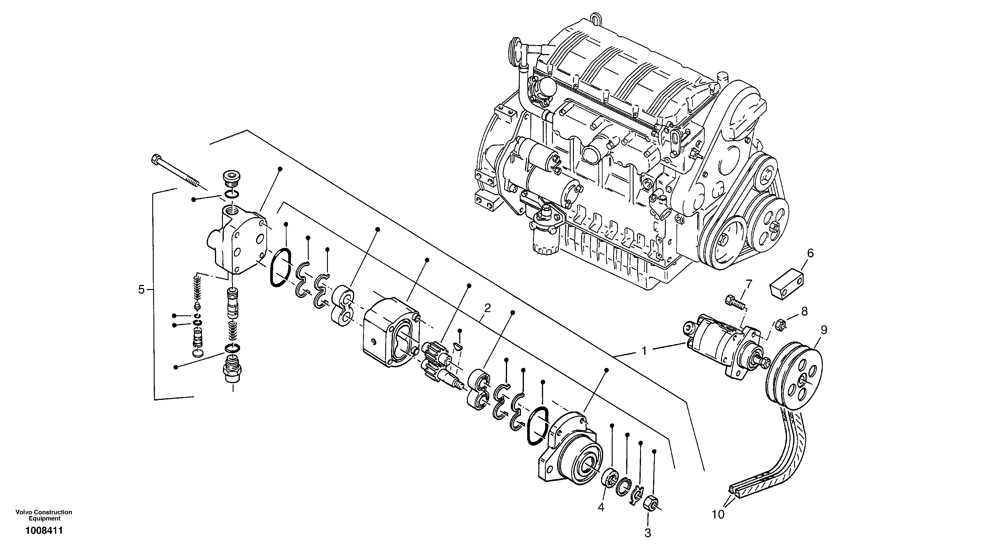 Схема запчастей Volvo ZL302C SER NO 2404001 - - 32244 Гидронасос рулевой 