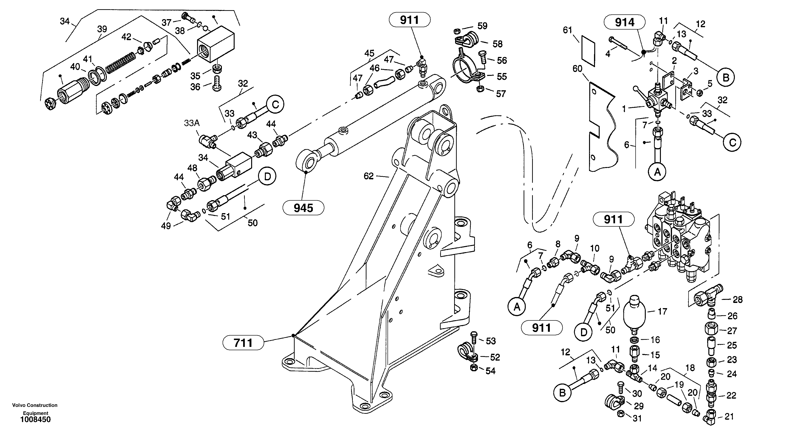 Схема запчастей Volvo ZL302C SER NO 2404001 - - 14904 Line fracture safety - Lift 