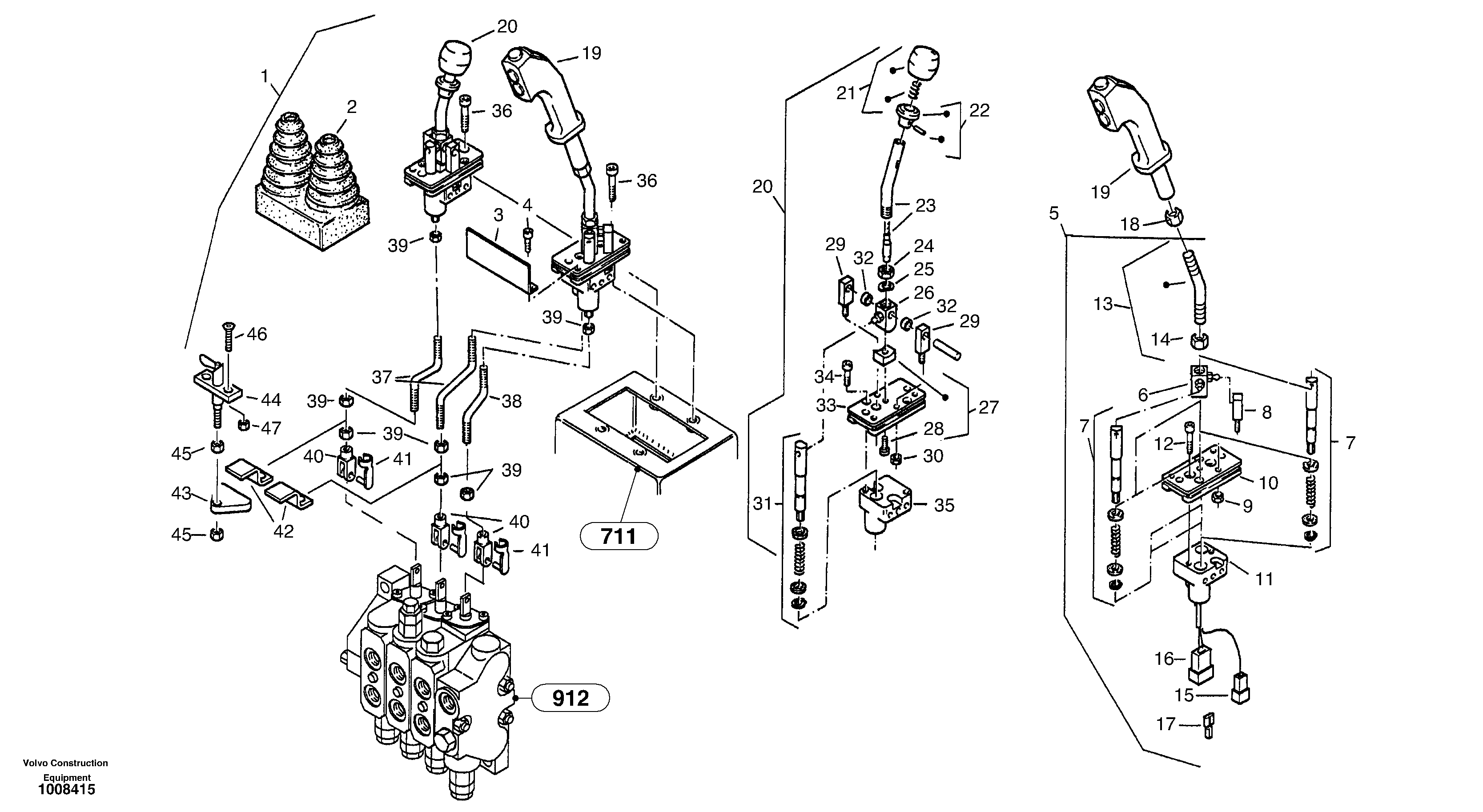 Схема запчастей Volvo ZL302C SER NO 2404001 - - 34951 Servo control valve 