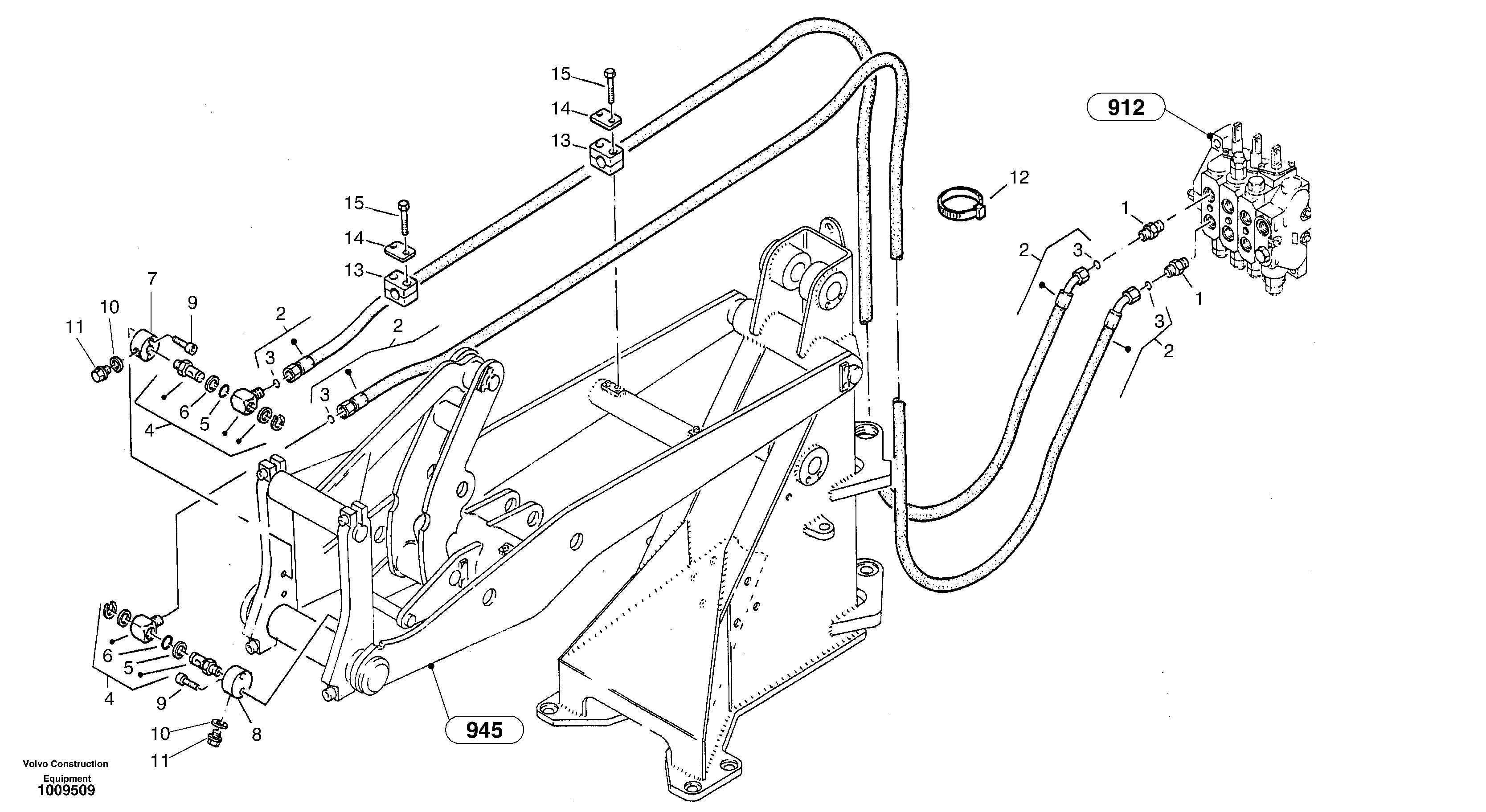 Схема запчастей Volvo ZL302C SER NO 2404001 - - 31606 Hydraulic function - Nr. 3 