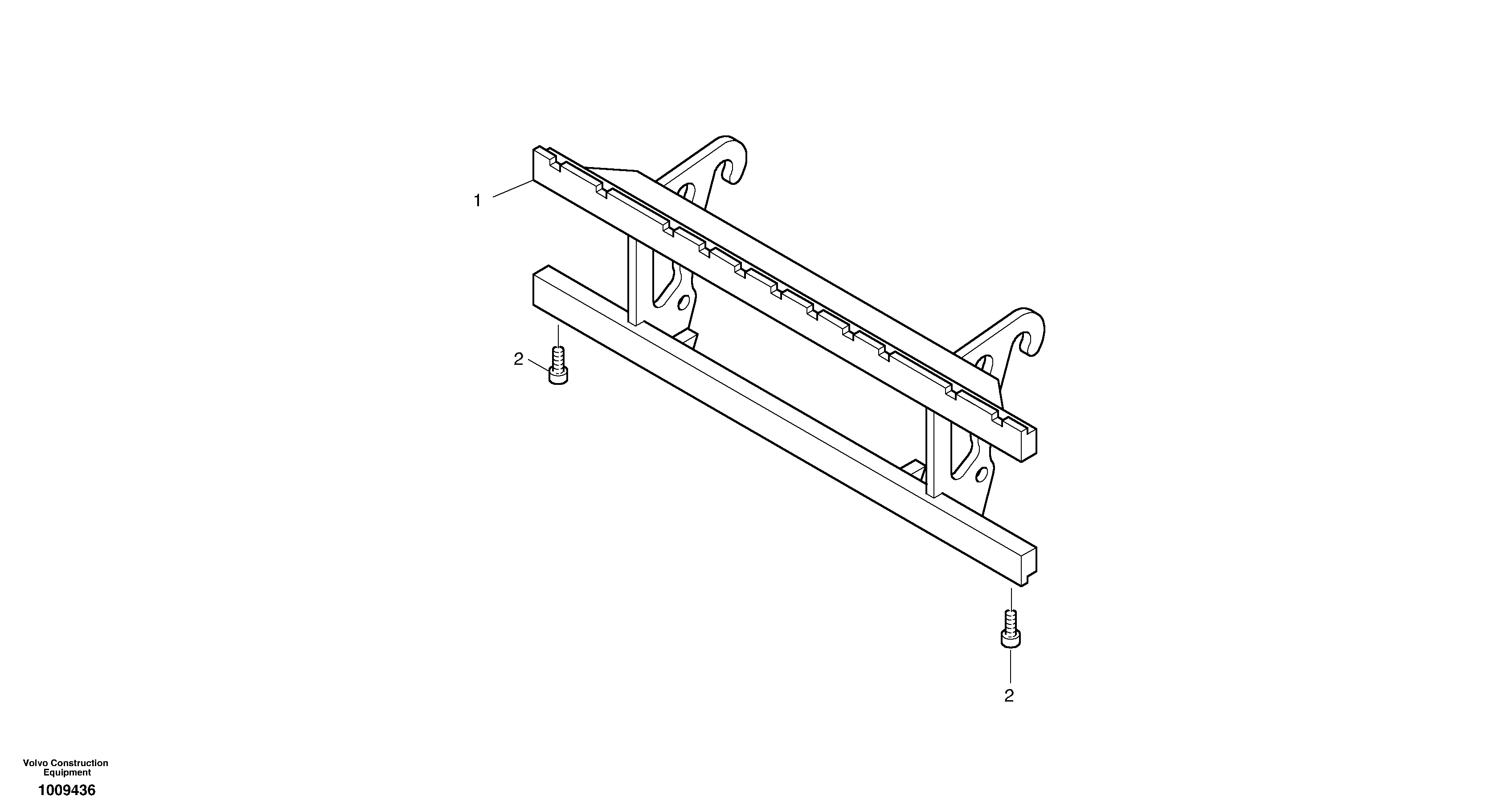 Схема запчастей Volvo ZL302C SER NO 2404001 - - 35499 Fork lift attachment support 