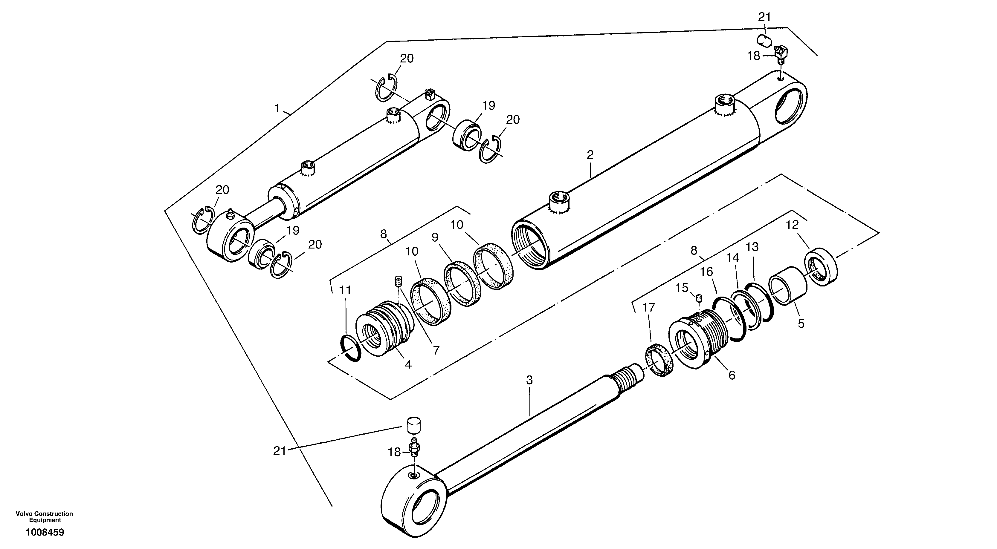 Схема запчастей Volvo ZL302C SER NO 2404001 - - 29193 Гидроцилиндр (цилиндр) подъемный 